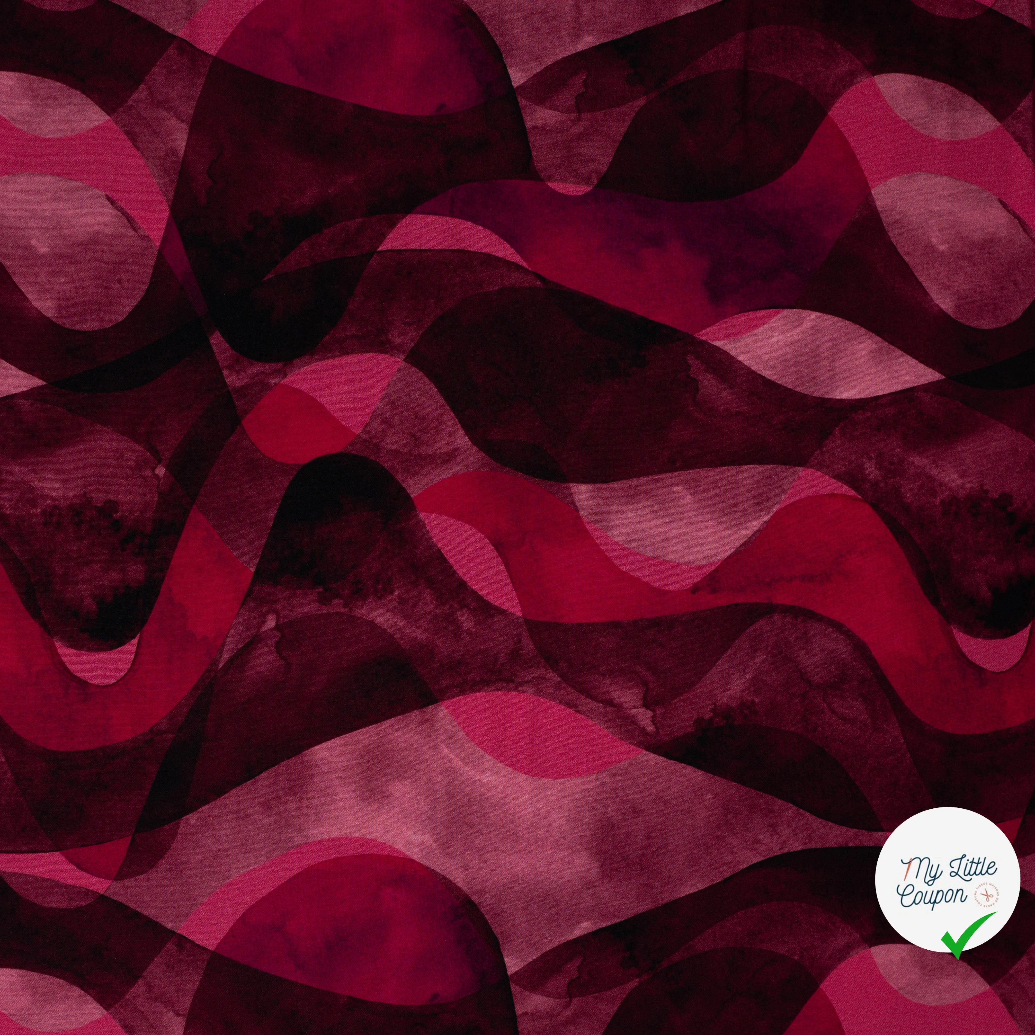Sergé de viscose EcoVero vagues cyclamen - vue à plat