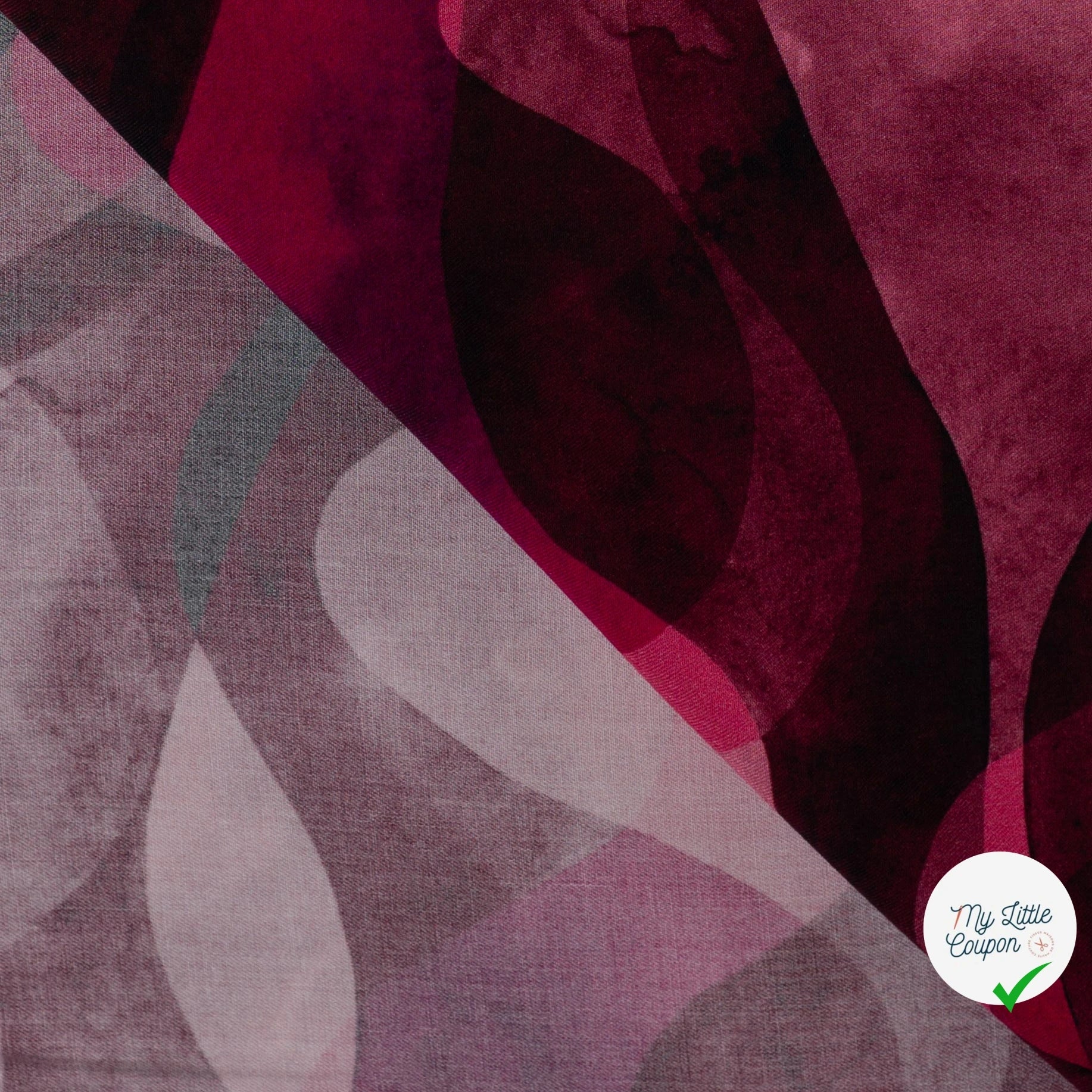 Sergé de viscose EcoVero vagues cyclamen - détail du motif