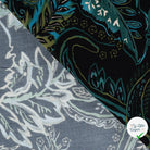 Sergé de viscose imprimé cachemire turquoise - détail du motif