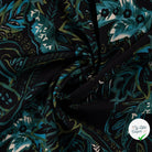 Sergé de viscose imprimé cachemire turquoise - drapé