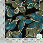 Sergé de viscose imprimé feuilles turquoise - mise en situation