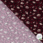 Sergé de viscose imprimé léopard bordeaux - détail du motif