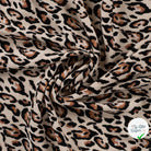 Sergé de viscose imprimé léopard sable - drapé