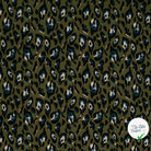 Sergé de viscose imprimé léopard turquoise - vue à plat