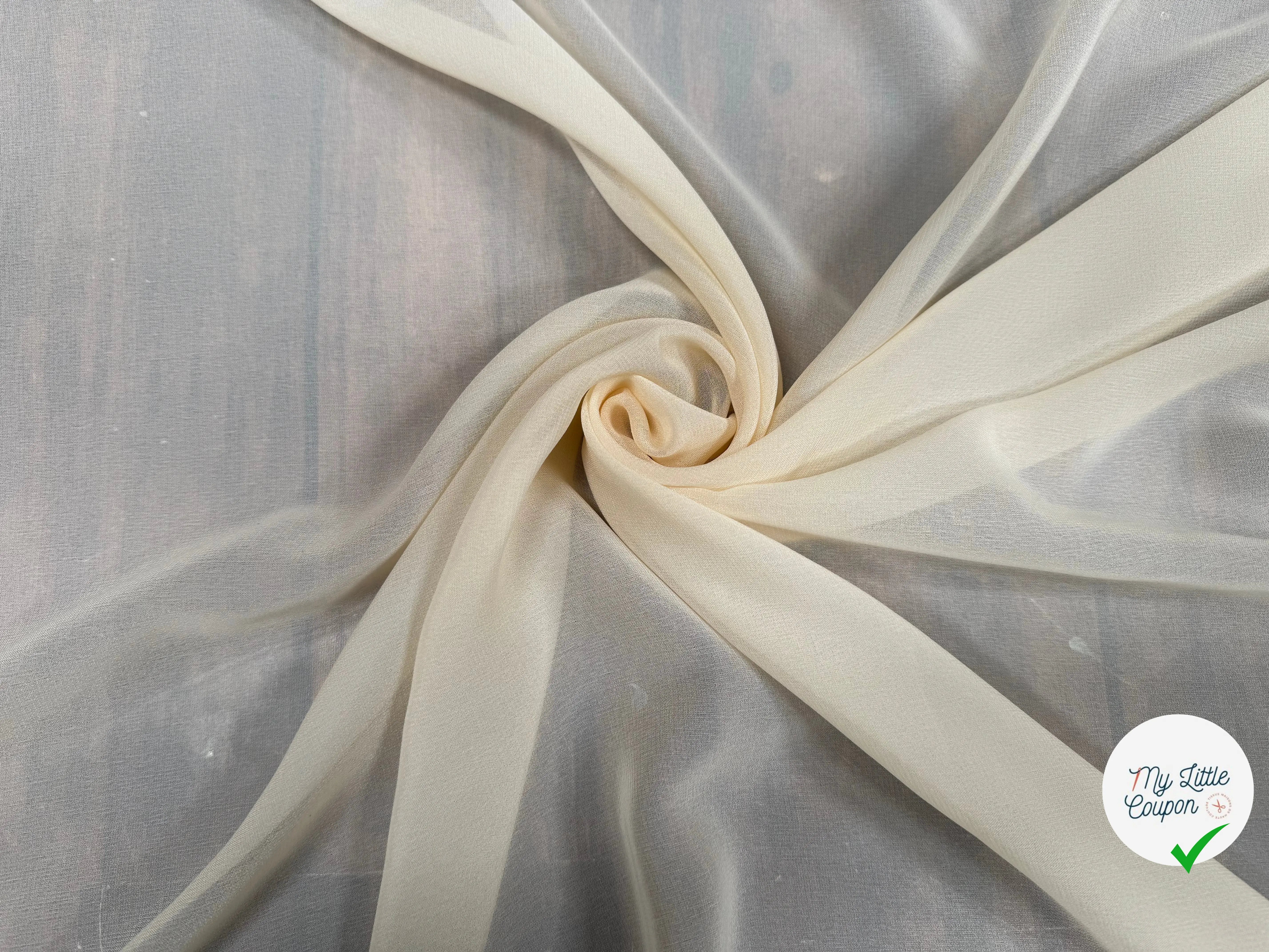 SILK MIX GEORGETTE, Seedpearl Beige - My Little Coupon