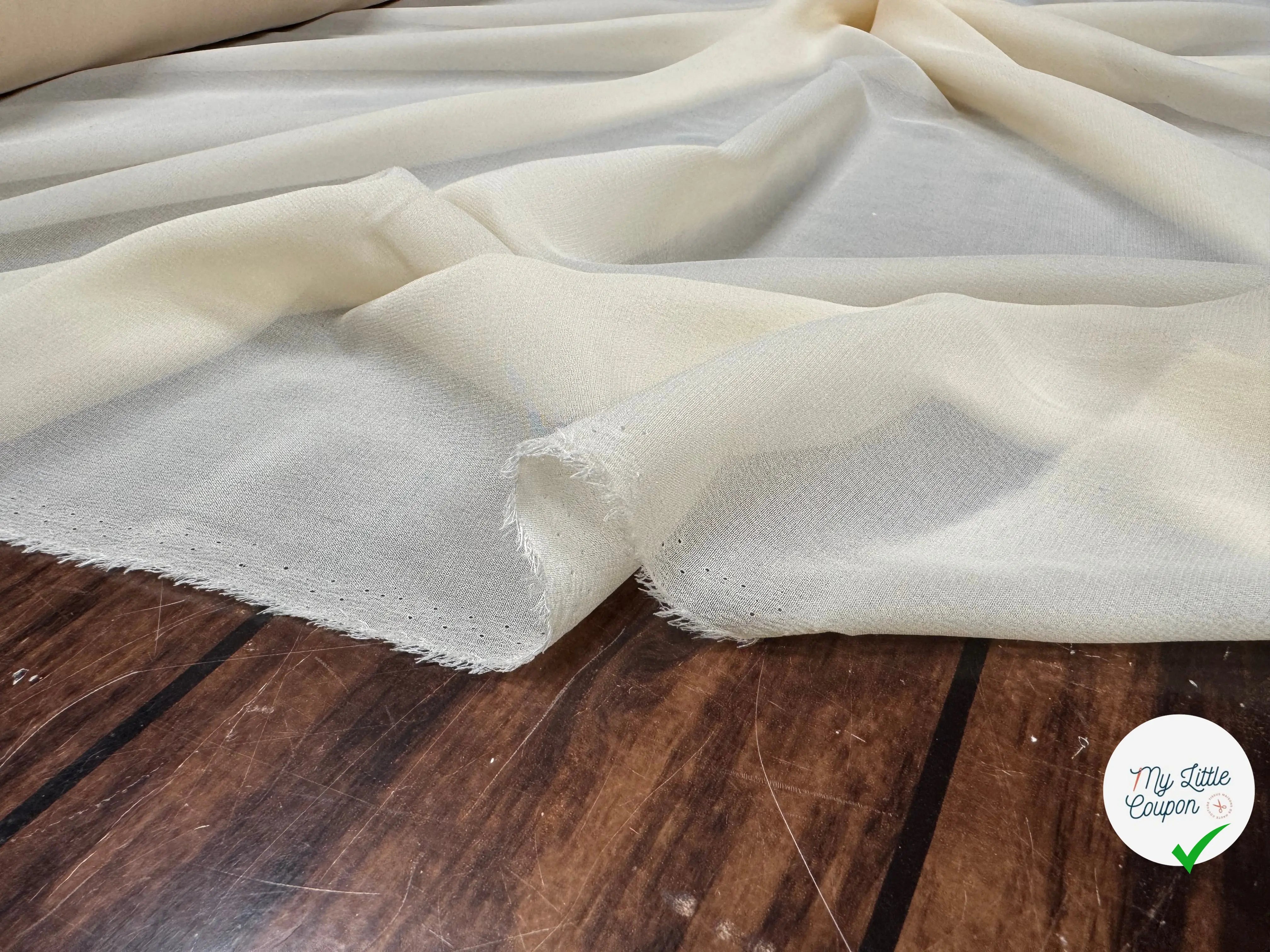 SILK MIX GEORGETTE, Seedpearl Beige - My Little Coupon