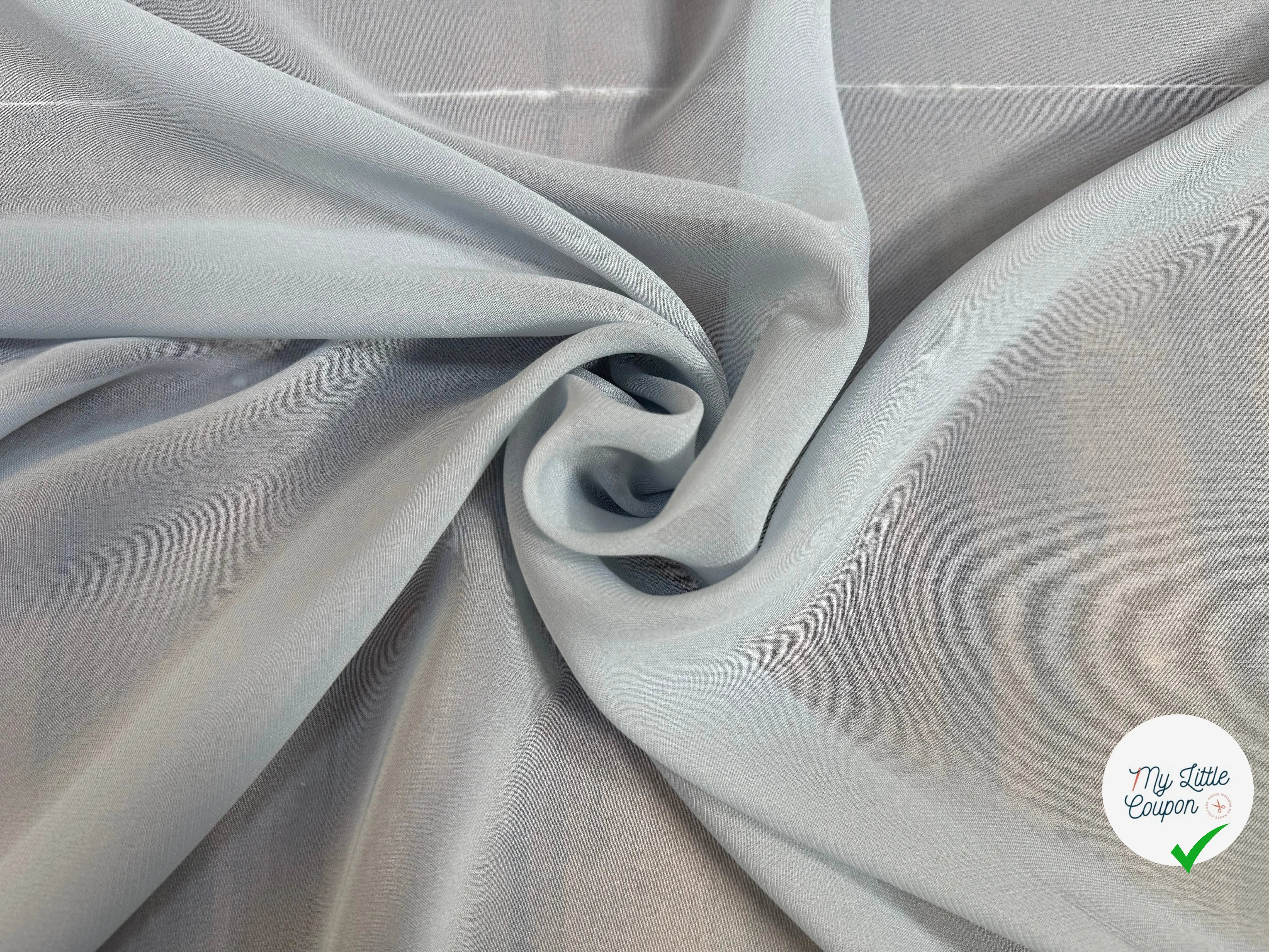 SILK MIX GEORGETTE, Softy blue, 20% soie - My Little Coupon
