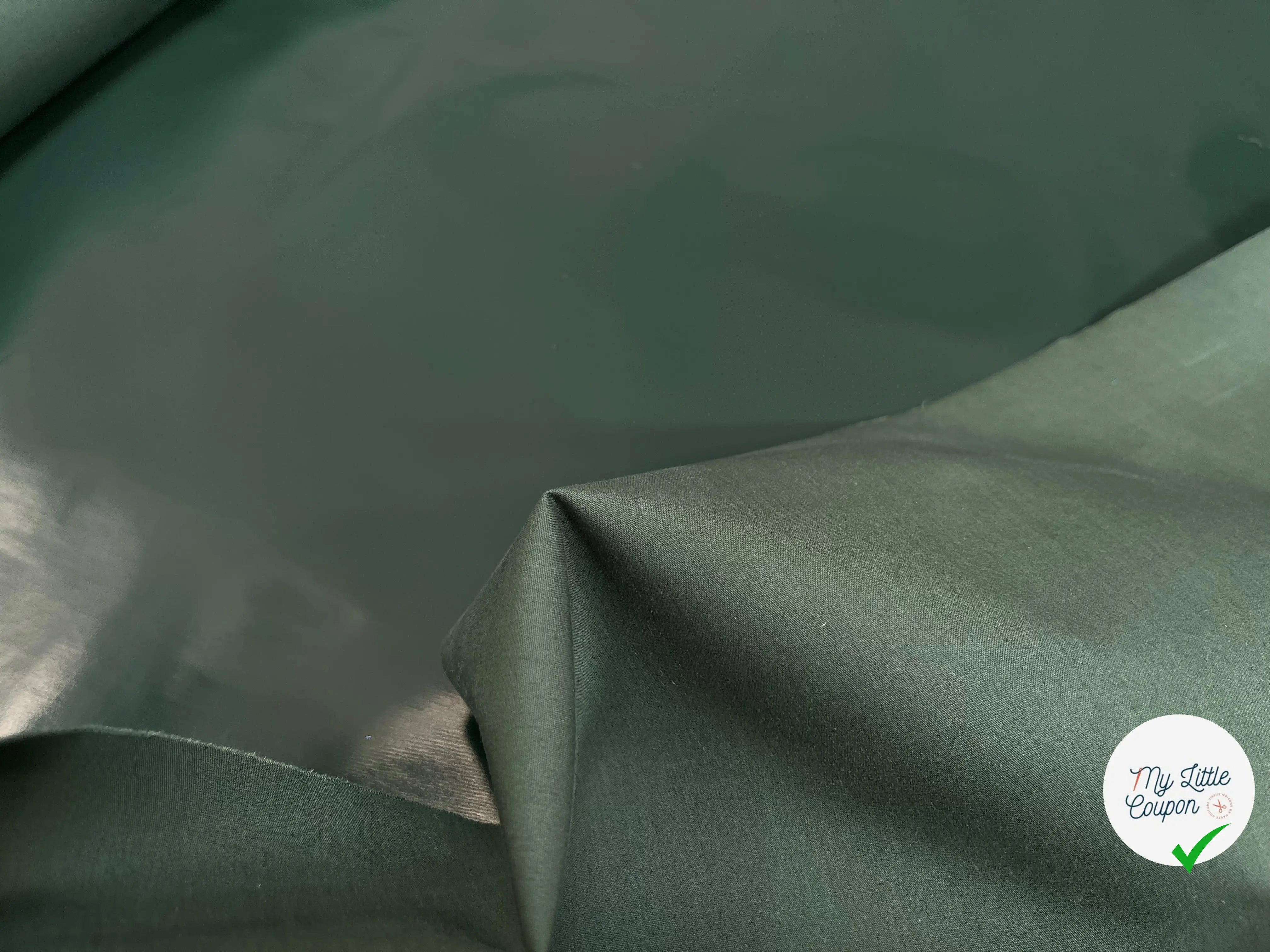 SIMILI CUIR VERT FONCÉ COTON POLY - My Little Coupon