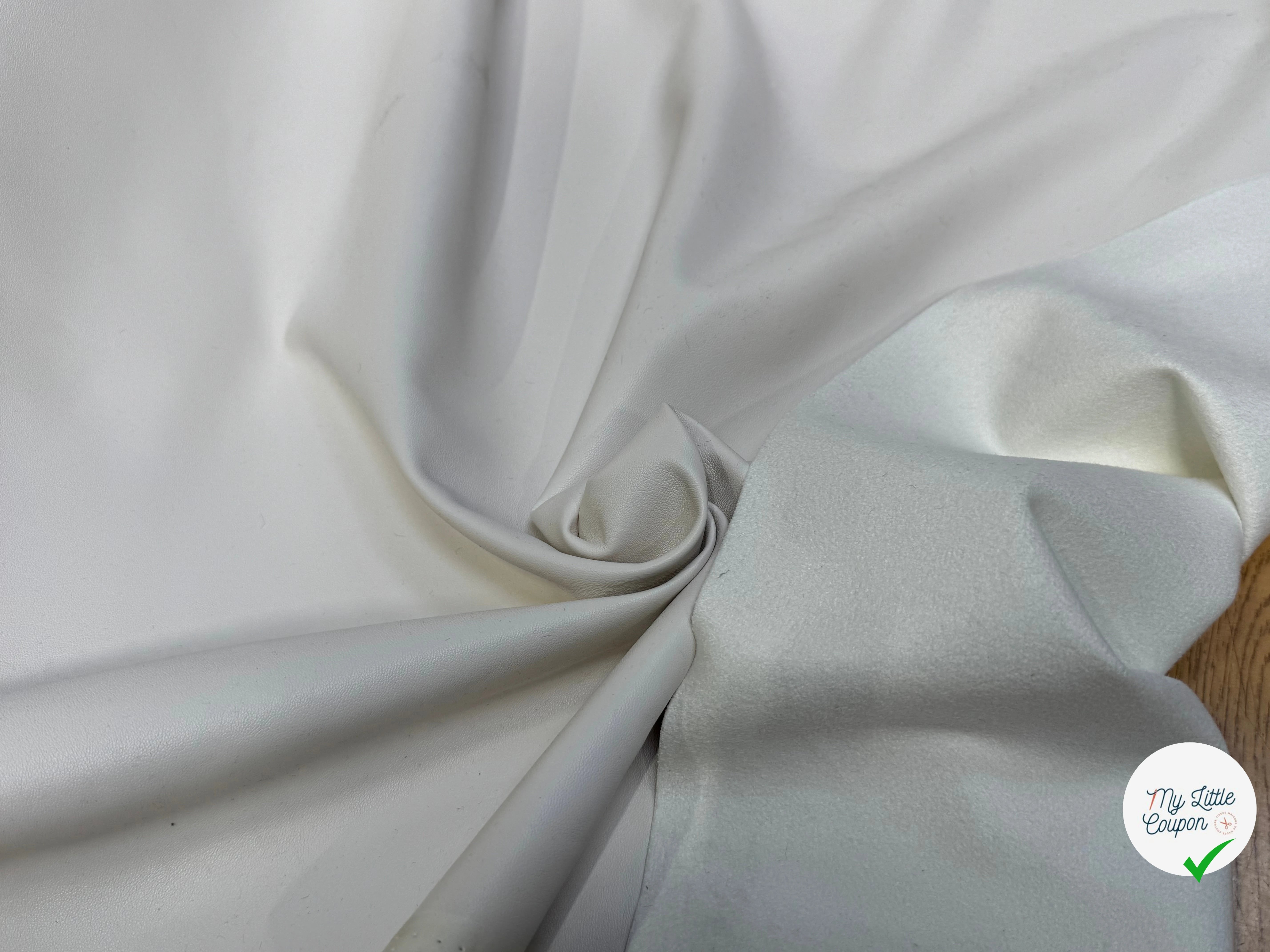 SIMILICUIR SOUPLE ENDROIT DOUX BLANC CASSÉ STRETCH - My Little Coupon