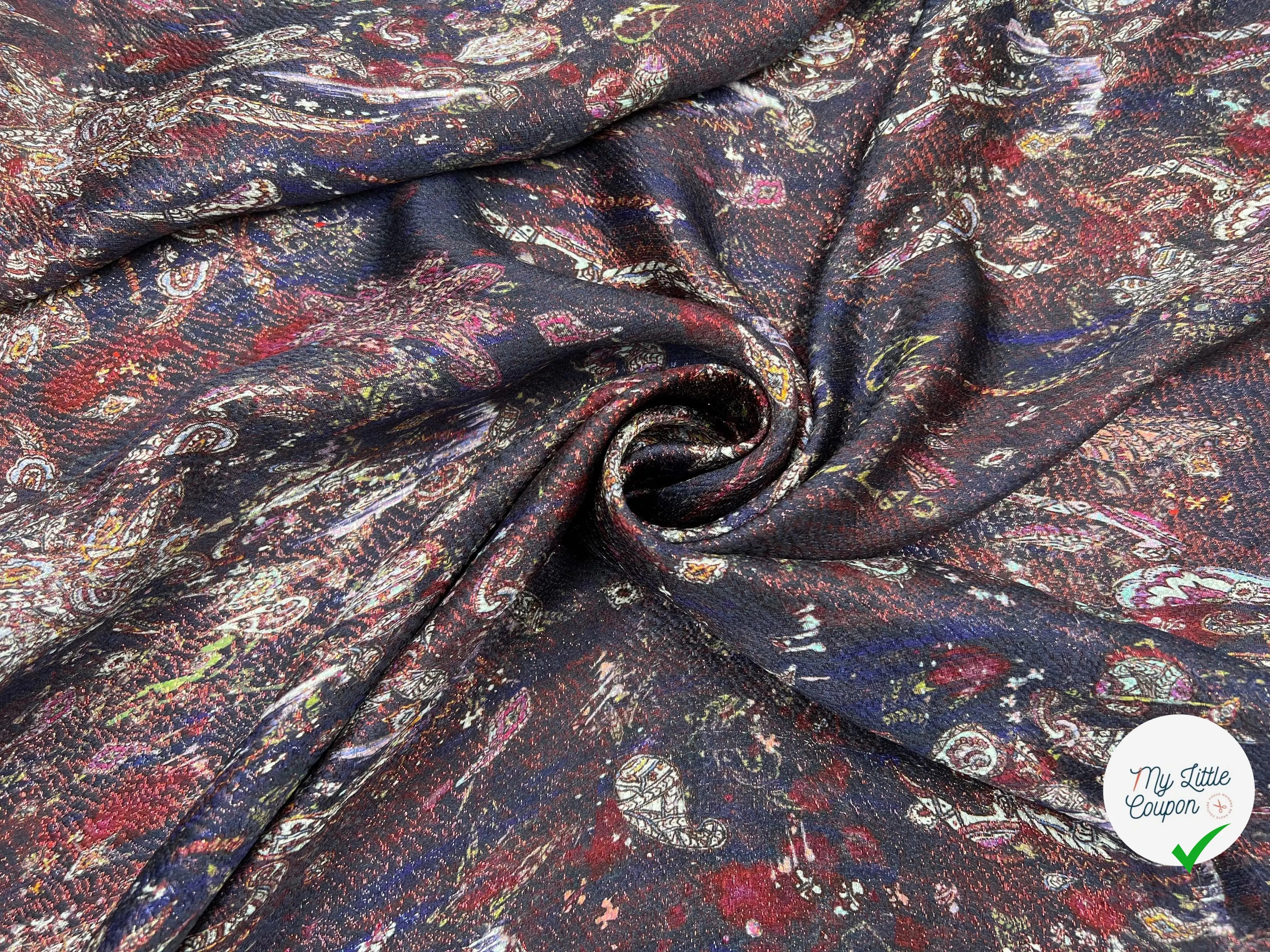 SOIE IMPRIMÉ JACQUARD MÉTAL DAMAS D'APPARAT - My Little Coupon - tissu - coudre