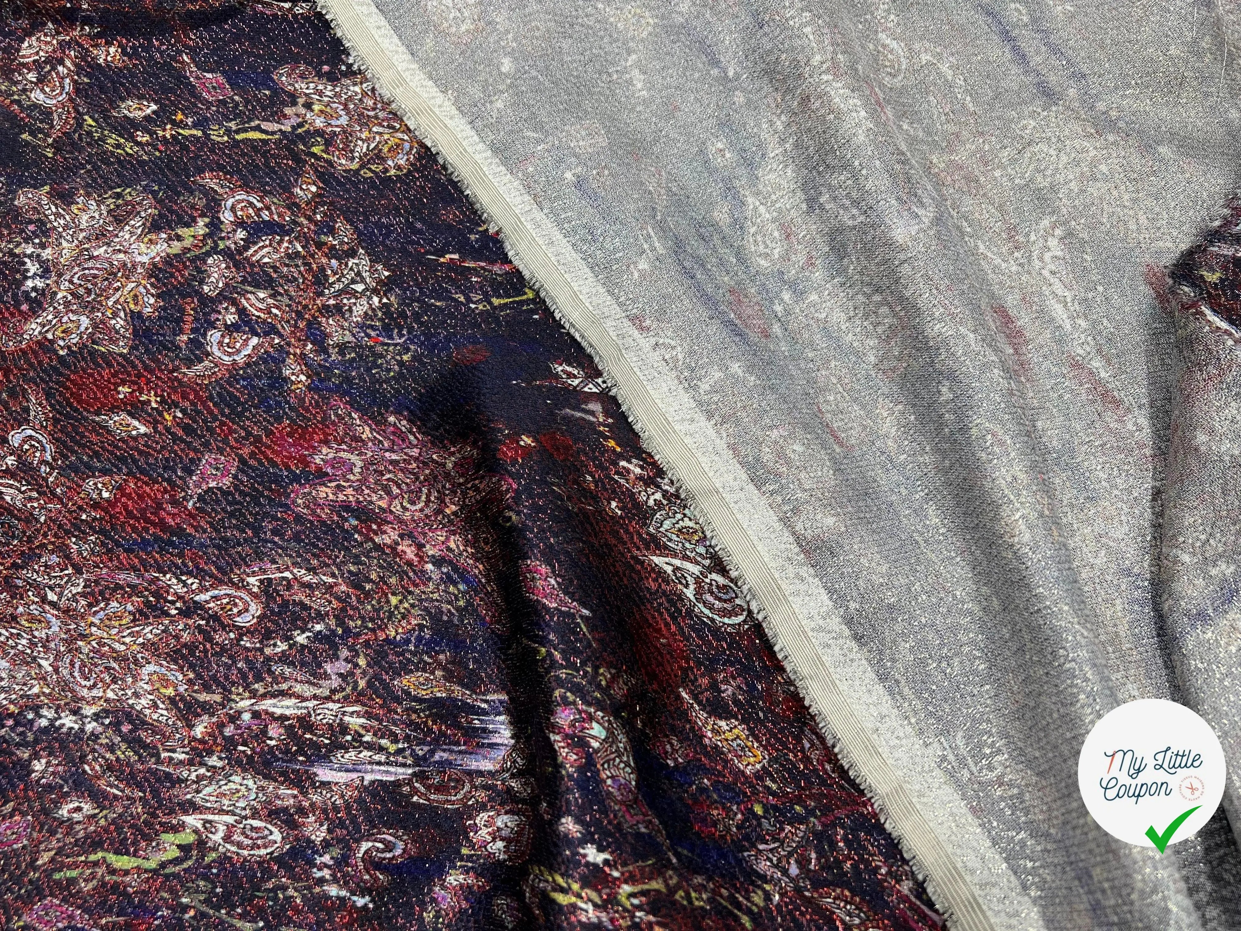 SOIE IMPRIMÉ JACQUARD MÉTAL DAMAS D'APPARAT - My Little Coupon - tissu - coudre