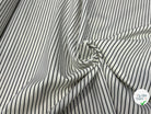SOIE LÉGÈREMENT SATINÉ BLANC FINES RAYURES NOIRE 100% SOIE - My Little Coupon