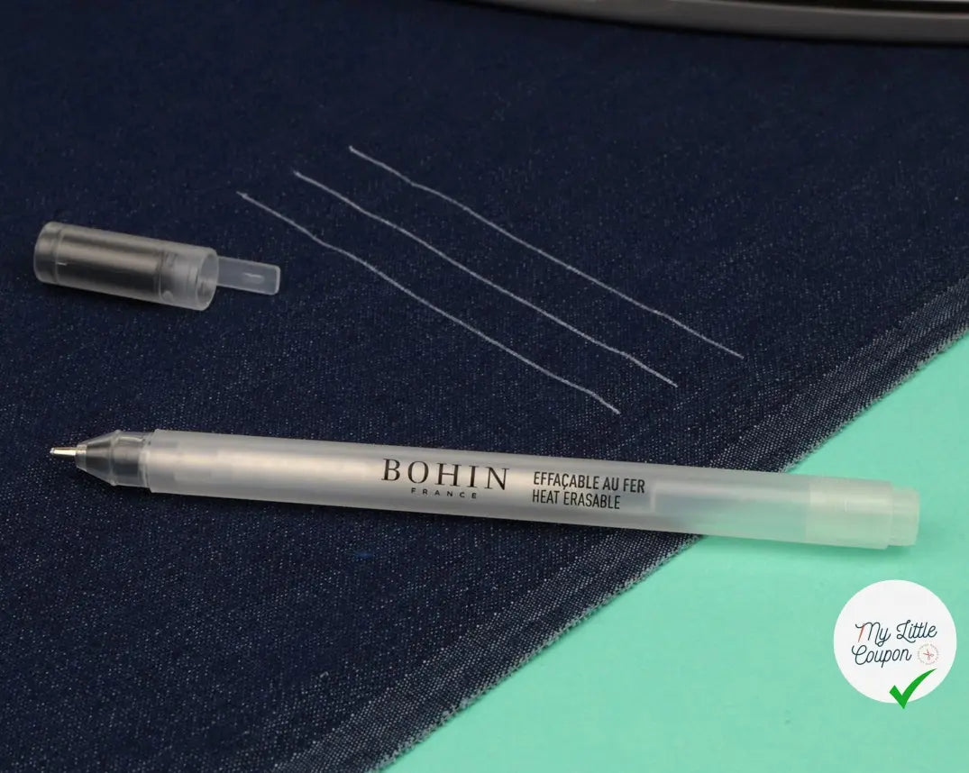 STYLO POUR TISSU EFFAÇABLE AU FER - BLANC - My Little Coupon