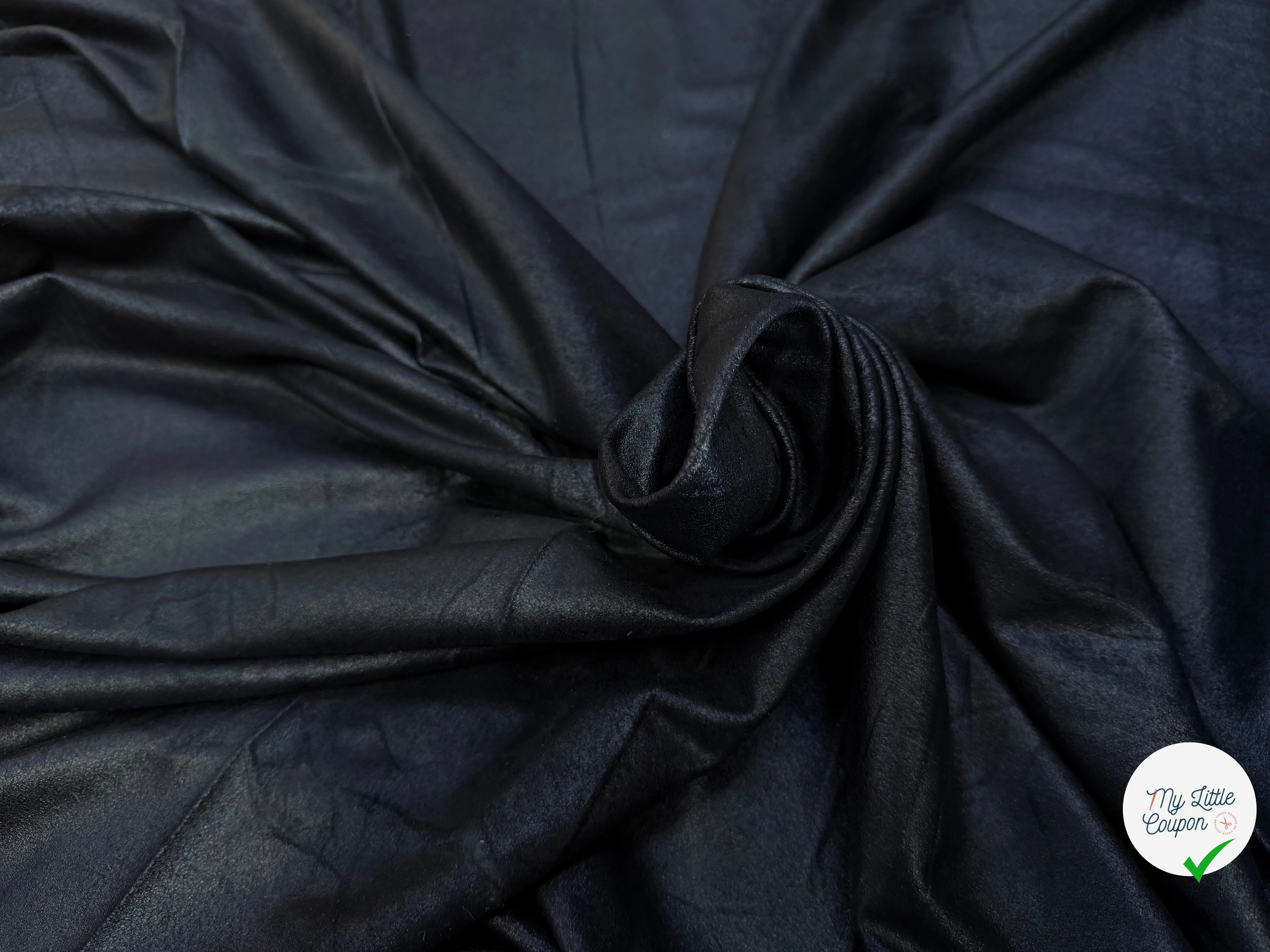 SUEDINE STRETCH NOIR EFFET CRAQUELÉ CHIC - My Little Coupon
