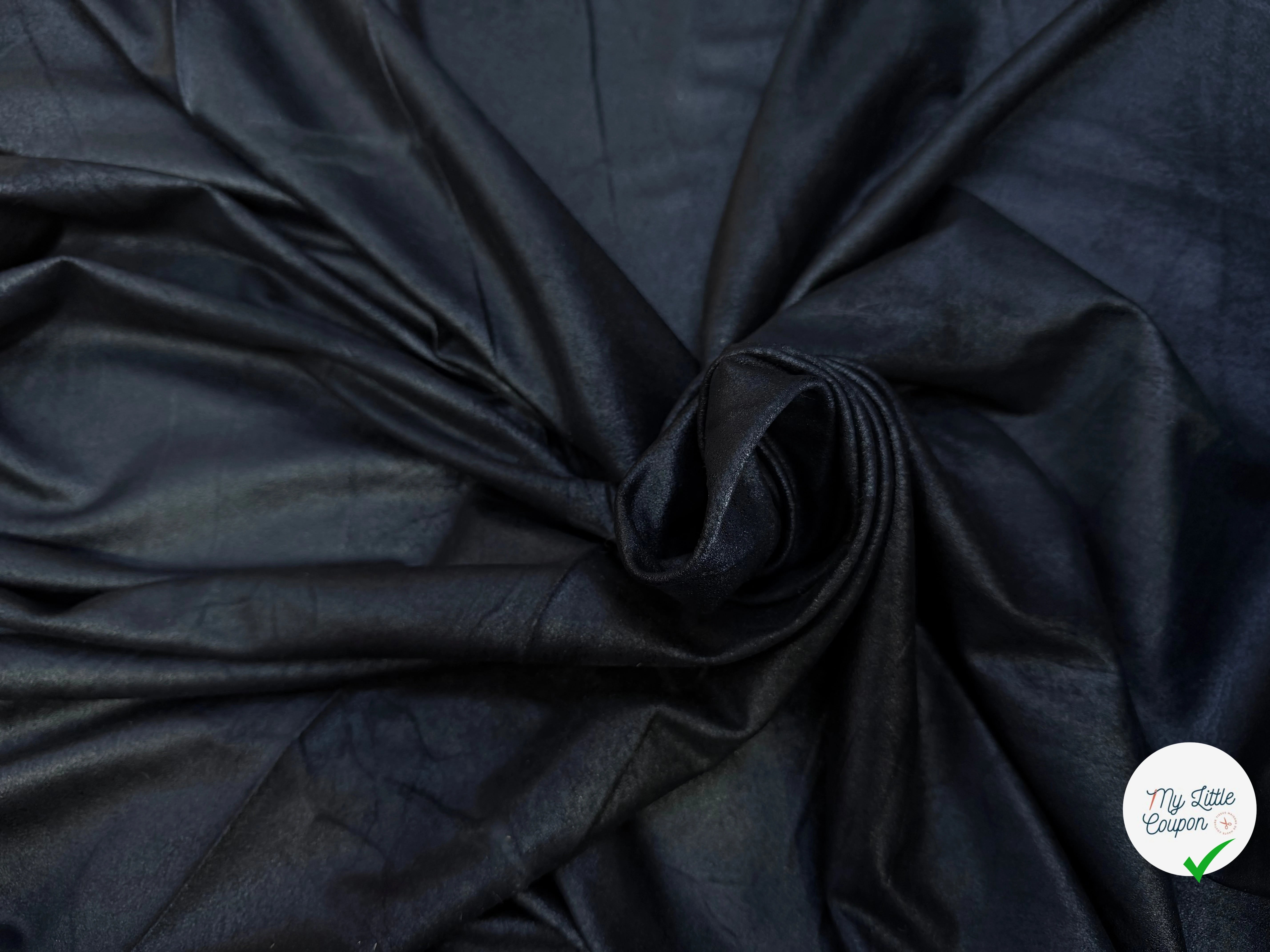 SUEDINE STRETCH NOIR EFFET CRAQUELÉ CHIC - My Little Coupon
