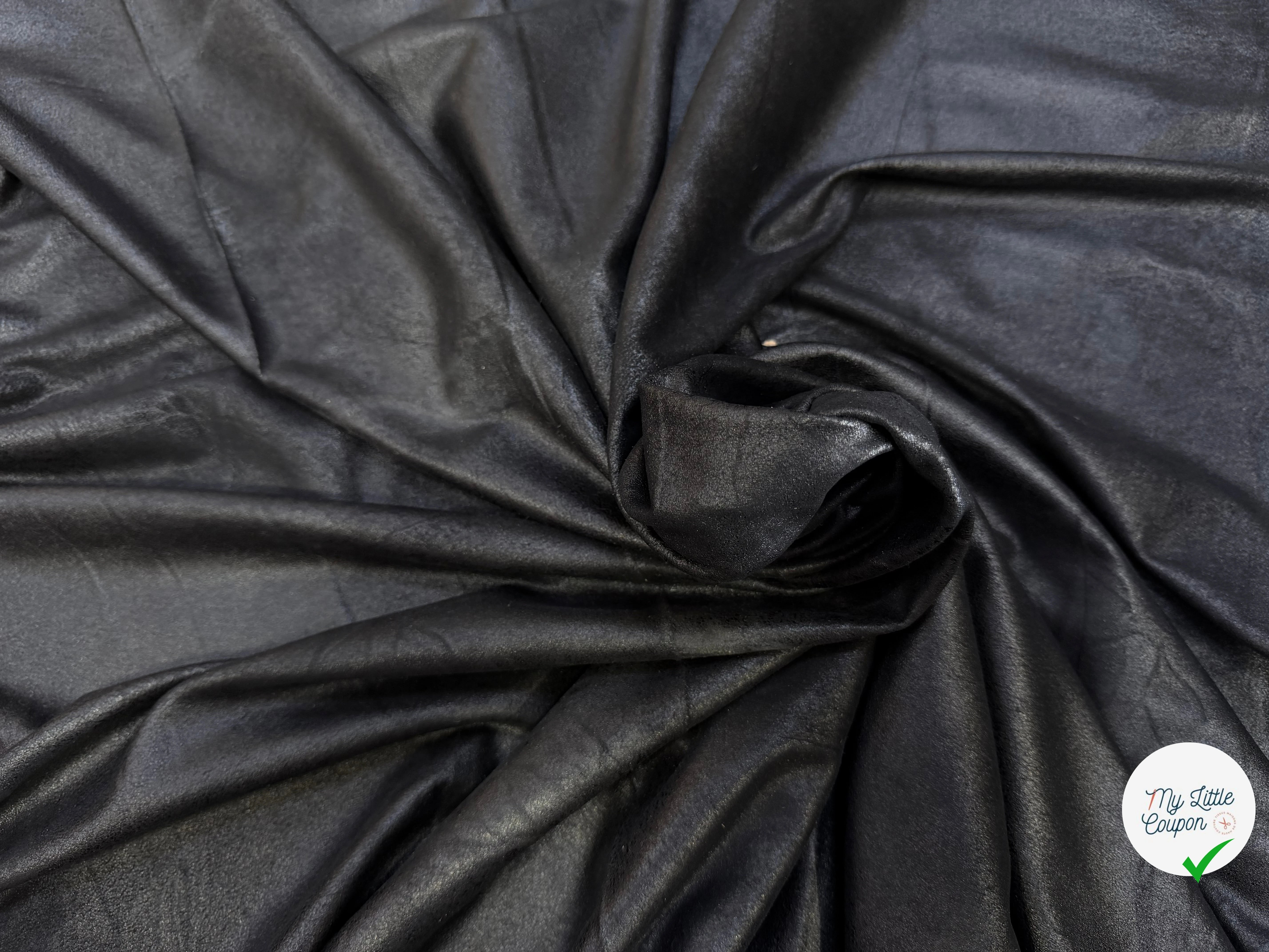 SUEDINE STRETCH NOIR EFFET CRAQUELÉ CHIC - My Little Coupon