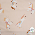 SWEAT FRENCH TERRY IMPRIMÉ CHEVAUX FOND SABLE PLAGE - My Little Coupon