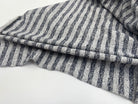 SWEAT MOLLETON NON GRATTÉ RAYURES  FANTAISIE INDIGO SUR GRIS MSO