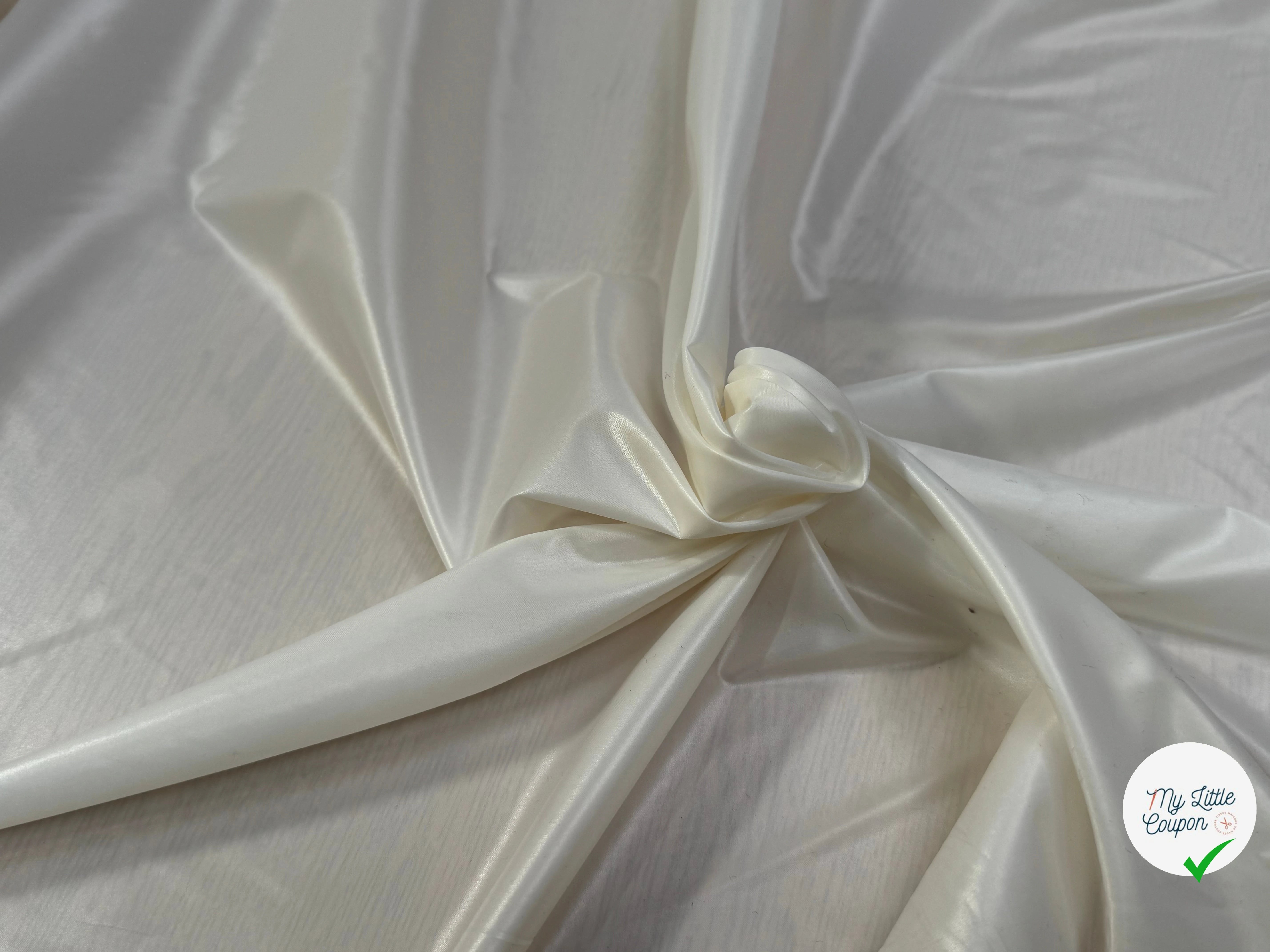 TAFFETAS BLANC CASSÉ POLYAMIDE - My Little Coupon