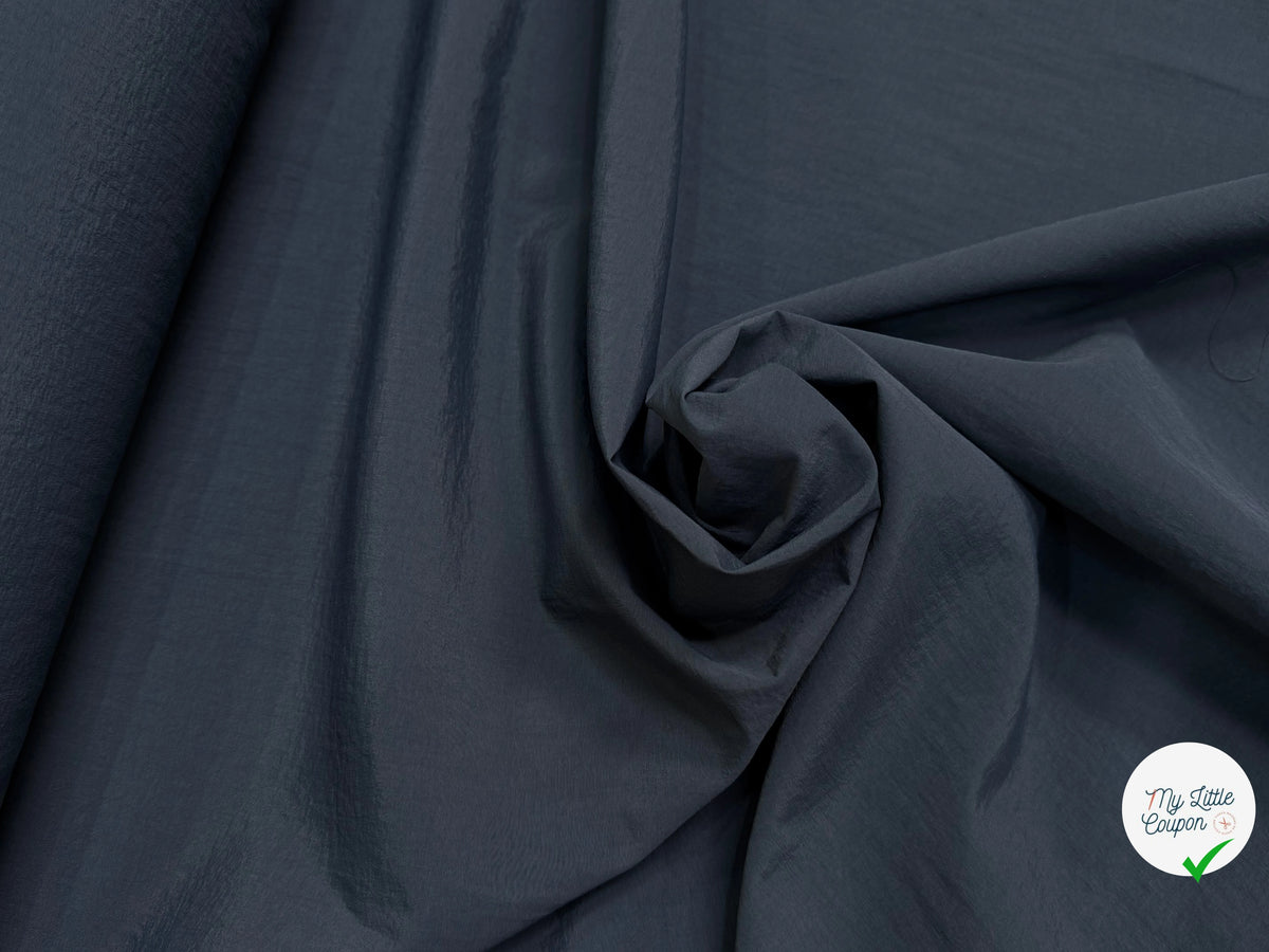 TAFFETAS CRAQUANT TOUCHER FROID BLEU NUIT 100% POLYAMIDE MADE IN ITALY - My Little Coupon