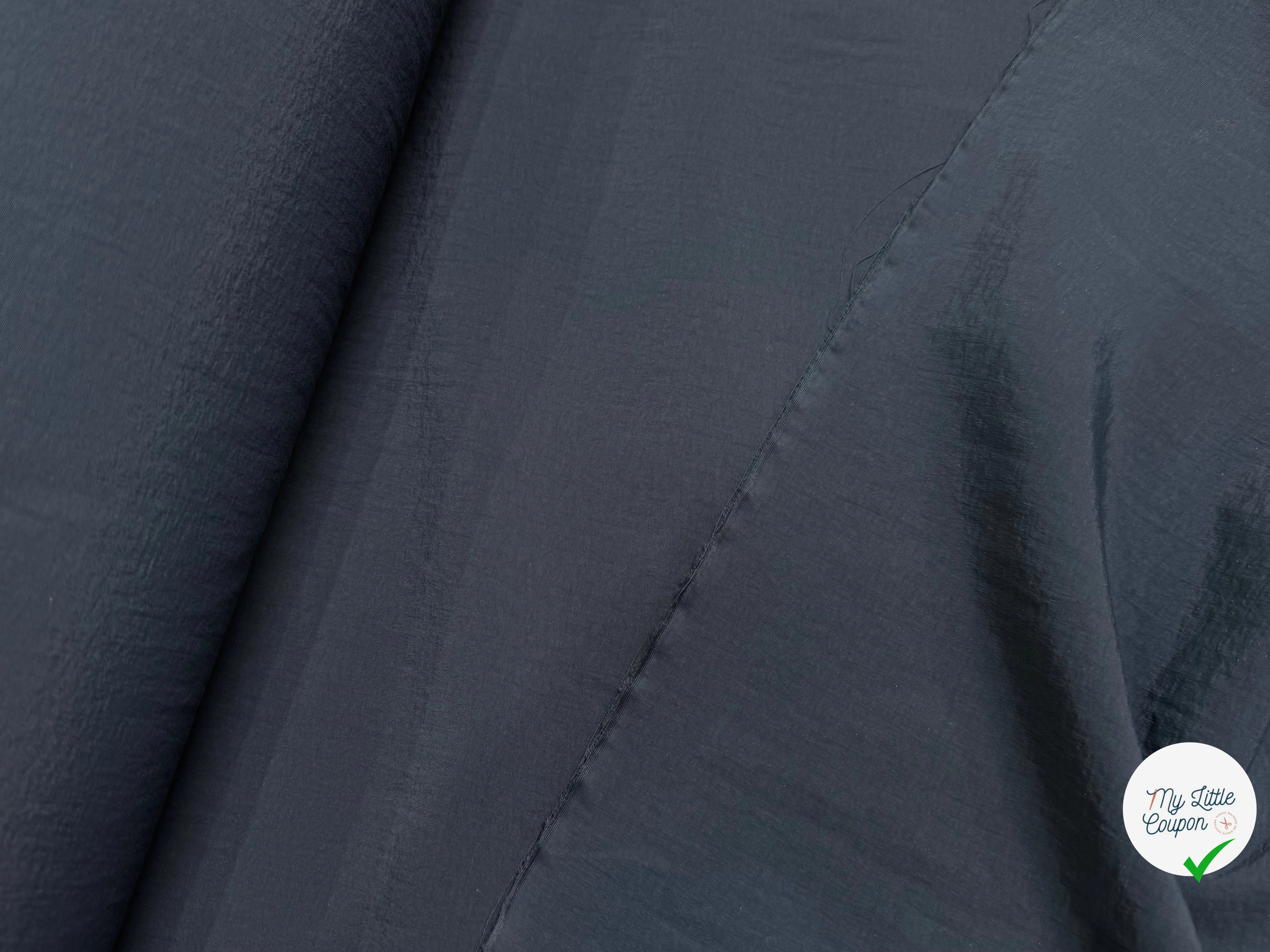 TAFFETAS CRAQUANT TOUCHER FROID BLEU NUIT 100% POLYAMIDE MADE IN ITALY - My Little Coupon