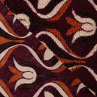 Teddy jacquard bordeaux - détail du motif tissé