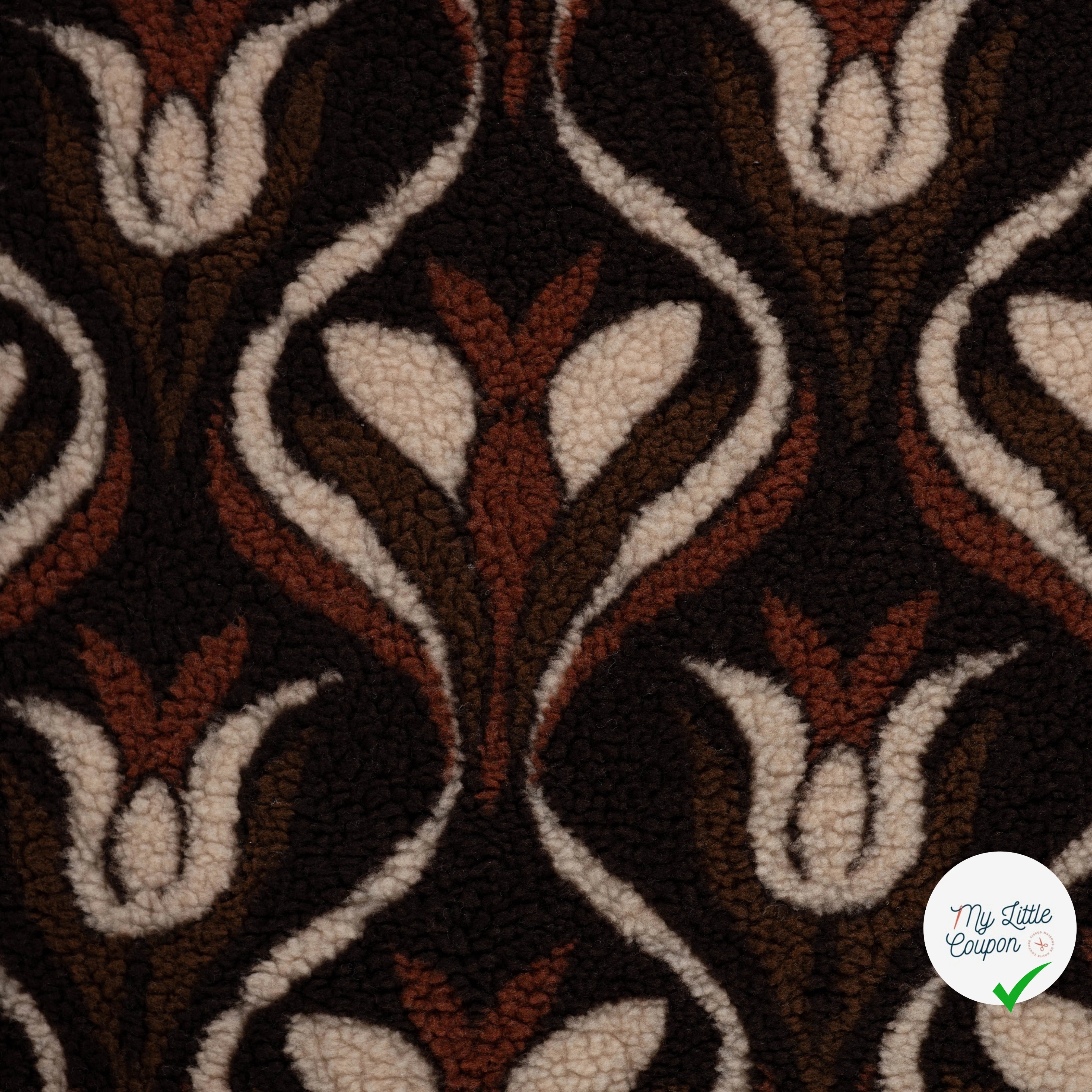 Teddy jacquard brun foncé - vue à plat