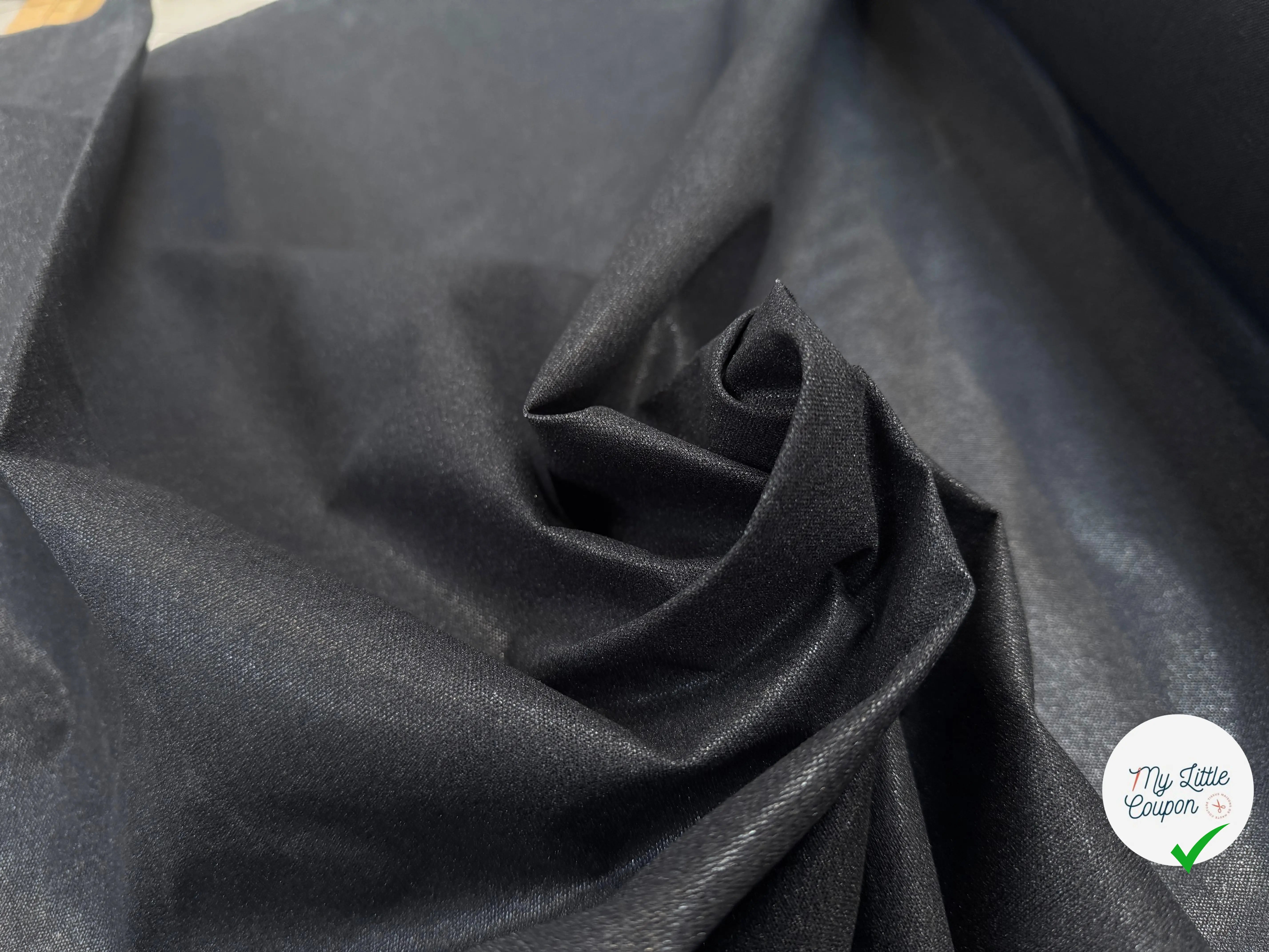 THERMOCOLLANT TISSÉ NOIR GRAIN DIAMANT PETITE LAIZE - My Little Coupon