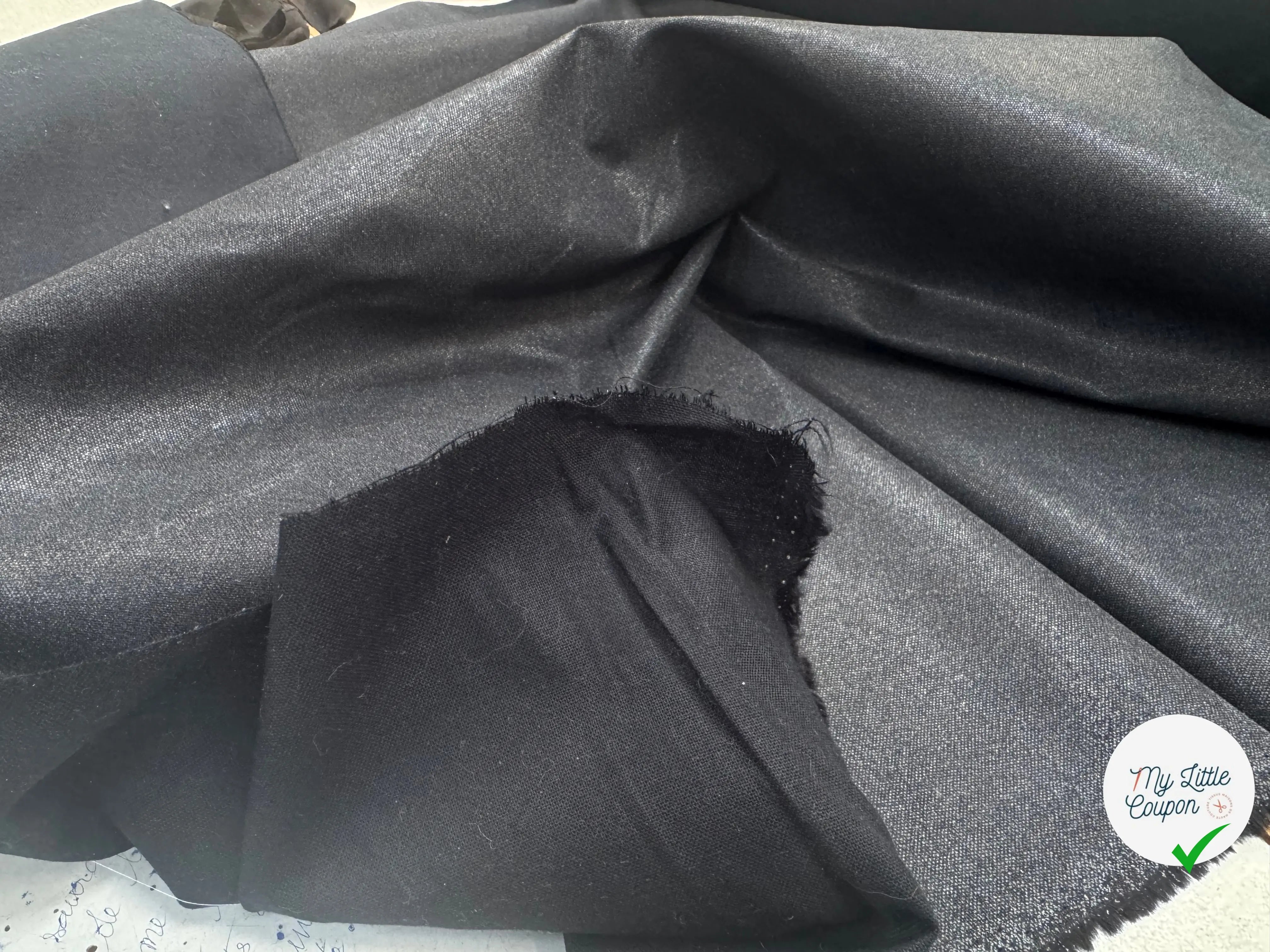 THERMOCOLLANT TISSÉ NOIR GRAIN DIAMANT PETITE LAIZE - My Little Coupon
