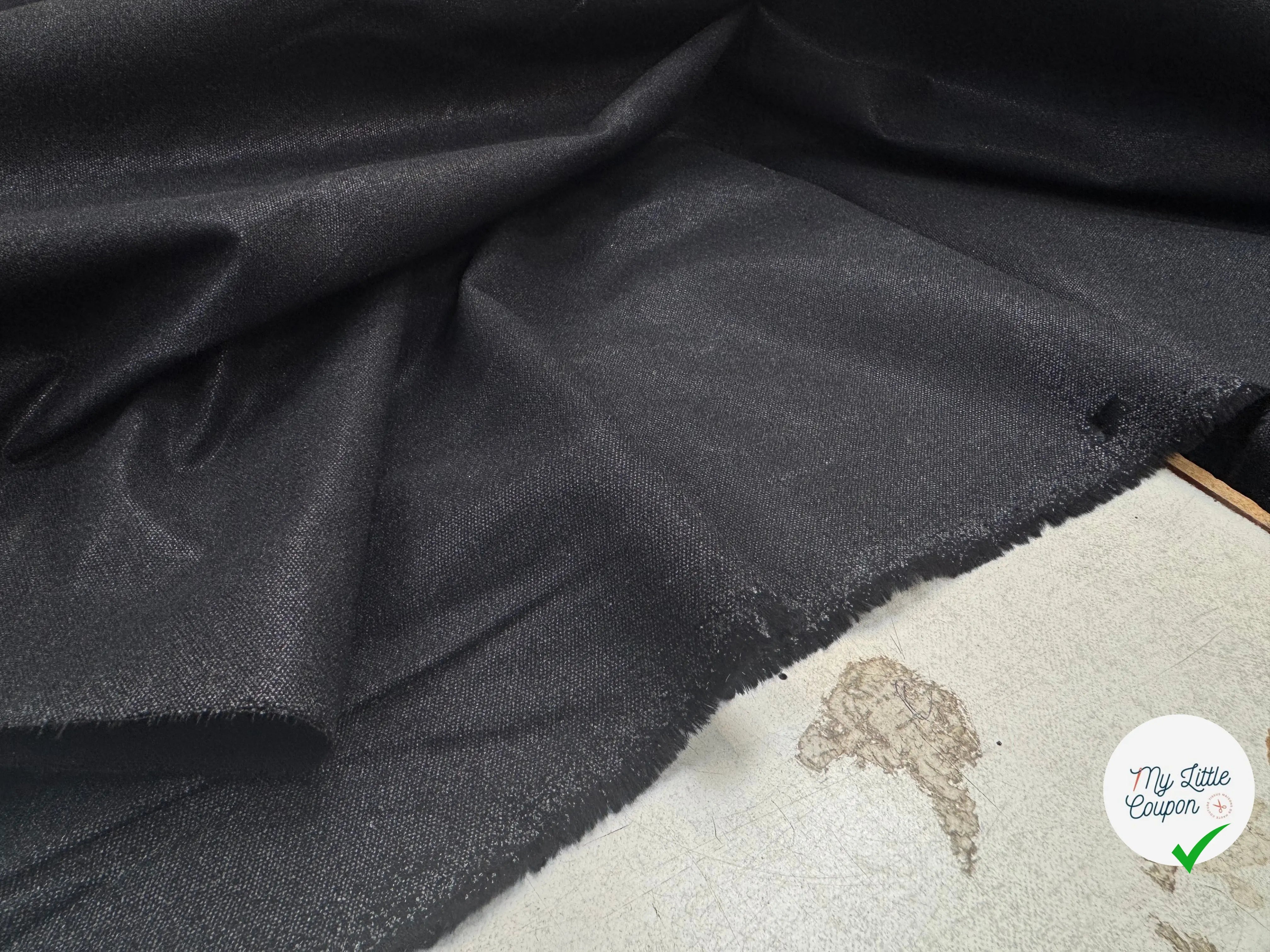 THERMOCOLLANT TISSÉ NOIR GRAIN DIAMANT PETITE LAIZE - My Little Coupon