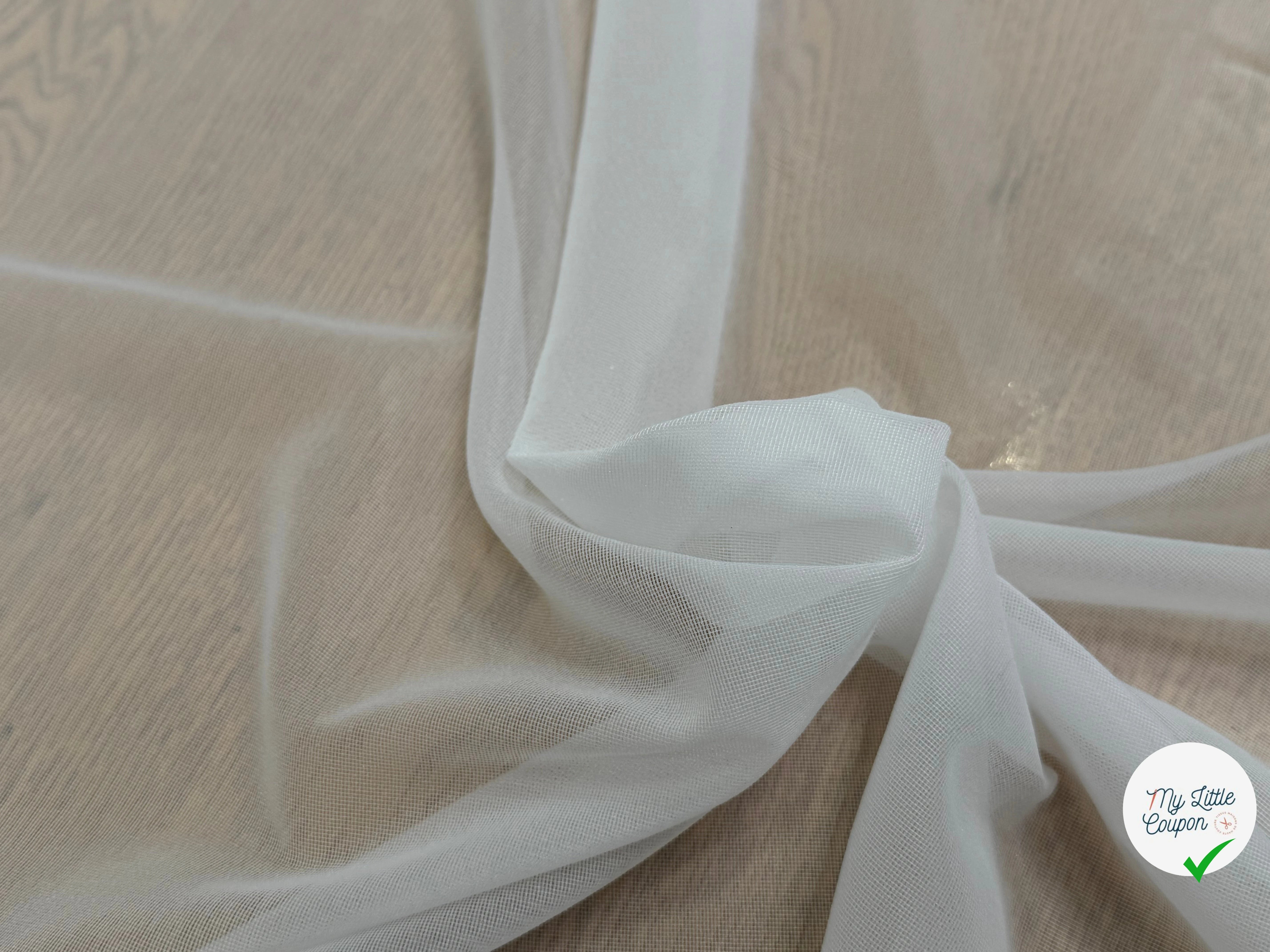 THERMOCOLLANT TISSÉ PETIT CARREAUX FIN BLANC CASSÉ - My Little Coupon