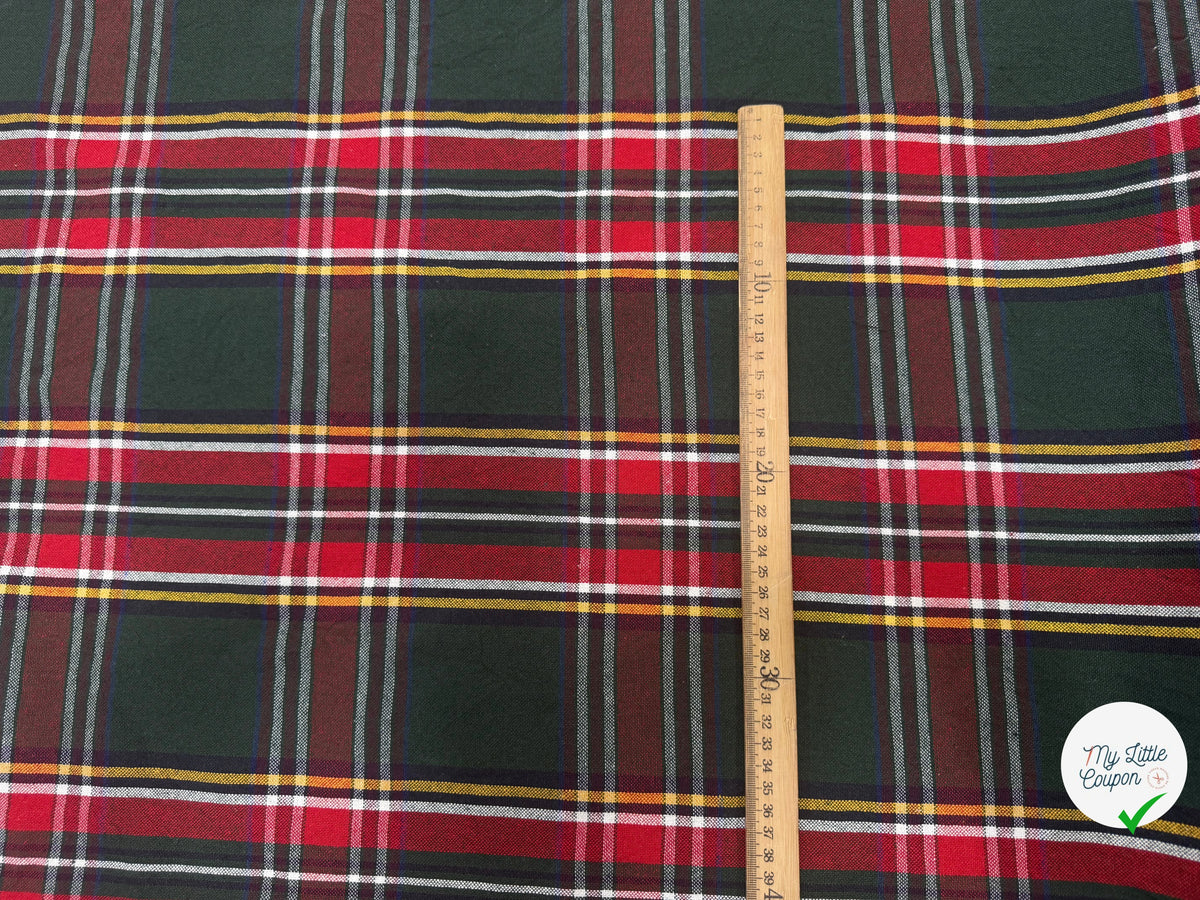 TISSÉ TEINT ÉCOSSAIS VERT ROUGE 150 CM - My Little Coupon