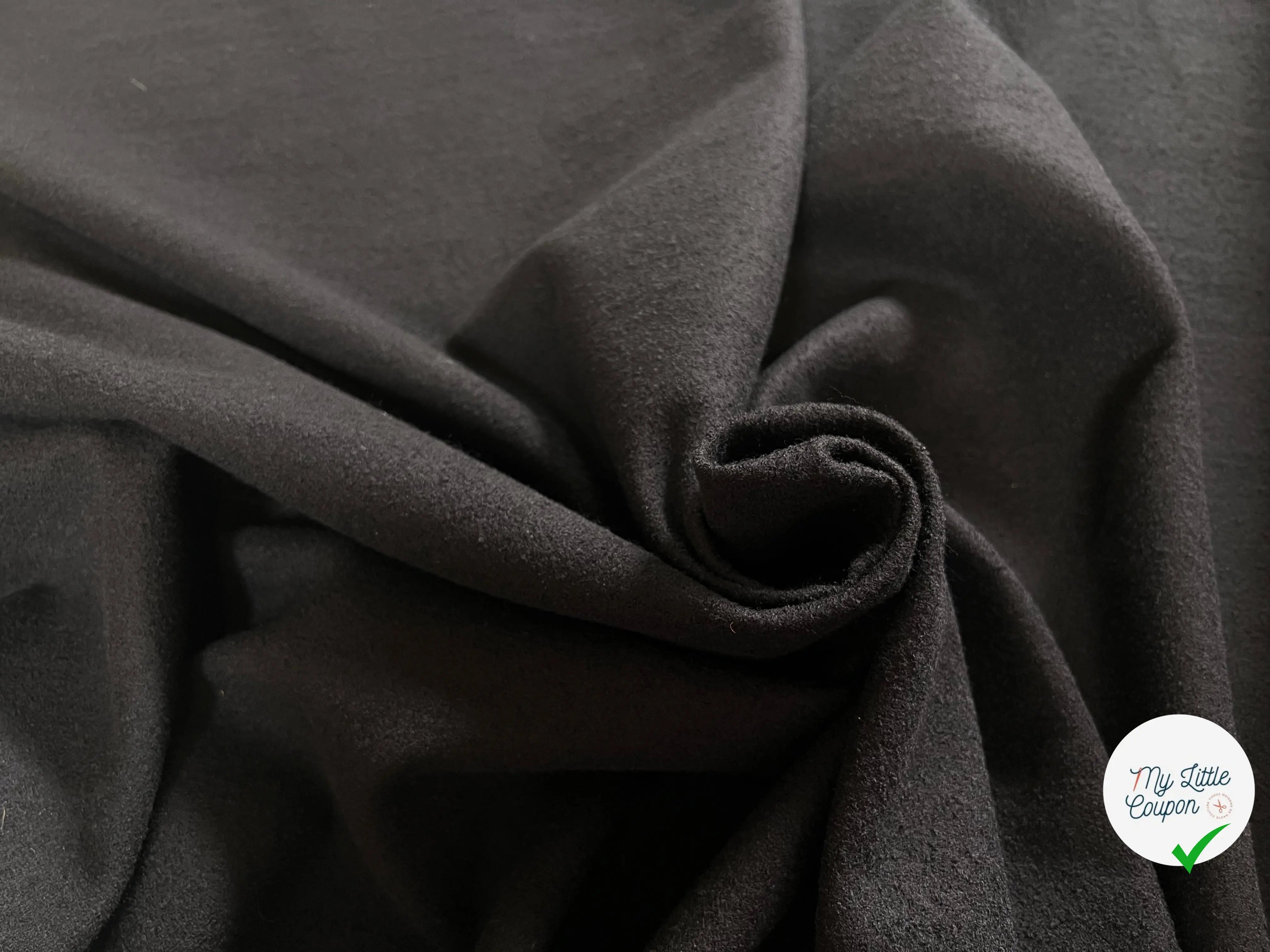 TISSU 100% LAINE VIERGE NOIR - My Little Coupon