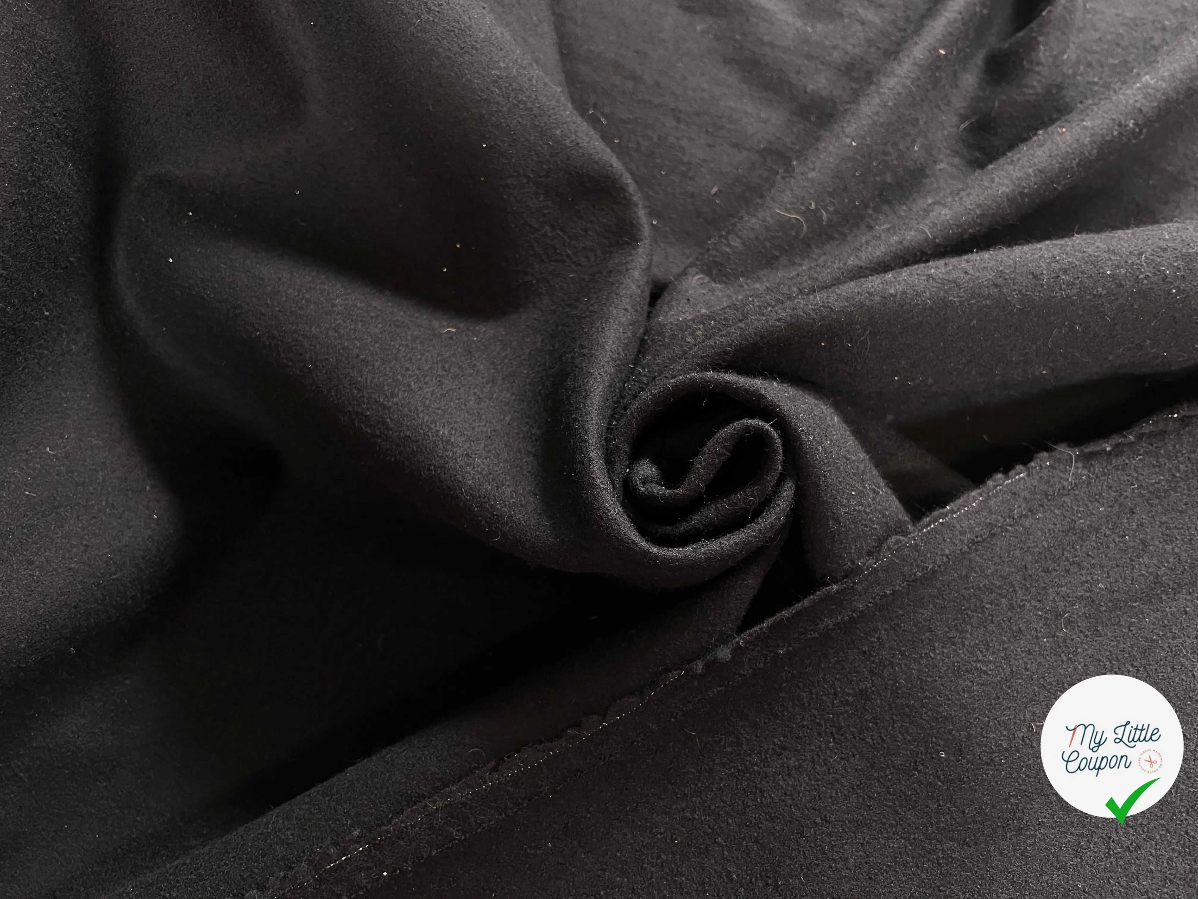 TISSU 100% LAINE VIERGE NOIR - My Little Coupon