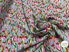 TISSU 100% VISCOSE FOND LAGOON IMPRIMÉ TULIP - My Little Coupon