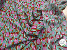 TISSU 100% VISCOSE FOND LAGOON IMPRIMÉ TULIP - My Little Coupon