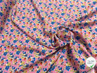 TISSU 100% VISCOSE FOND ROSE IMPRIMÉ BOUQUETS - My Little Coupon