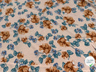 TISSU 100% VISCOSE IMPRIMÉ BRANCHES À FLEURS FOND CREME - My Little Coupon