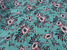 TISSU 100% VISCOSE IMPRIMÉ FOND AQUA - My Little Coupon
