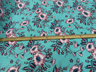 TISSU 100% VISCOSE IMPRIMÉ FOND AQUA - My Little Coupon
