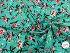 TISSU 100% VISCOSE IMPRIMÉ FOND LAGOON - My Little Coupon