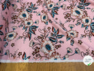 TISSU 100% VISCOSE IMPRIMÉ FOND ROSE - My Little Coupon