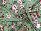 TISSU 100% VISCOSE IMPRIMÉ FOND VERT KAKI - My Little Coupon