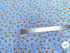 TISSU 100% VISCOSE IMPRIMÉ MINI FLEURS FOND BLEU CIEL - My Little Coupon
