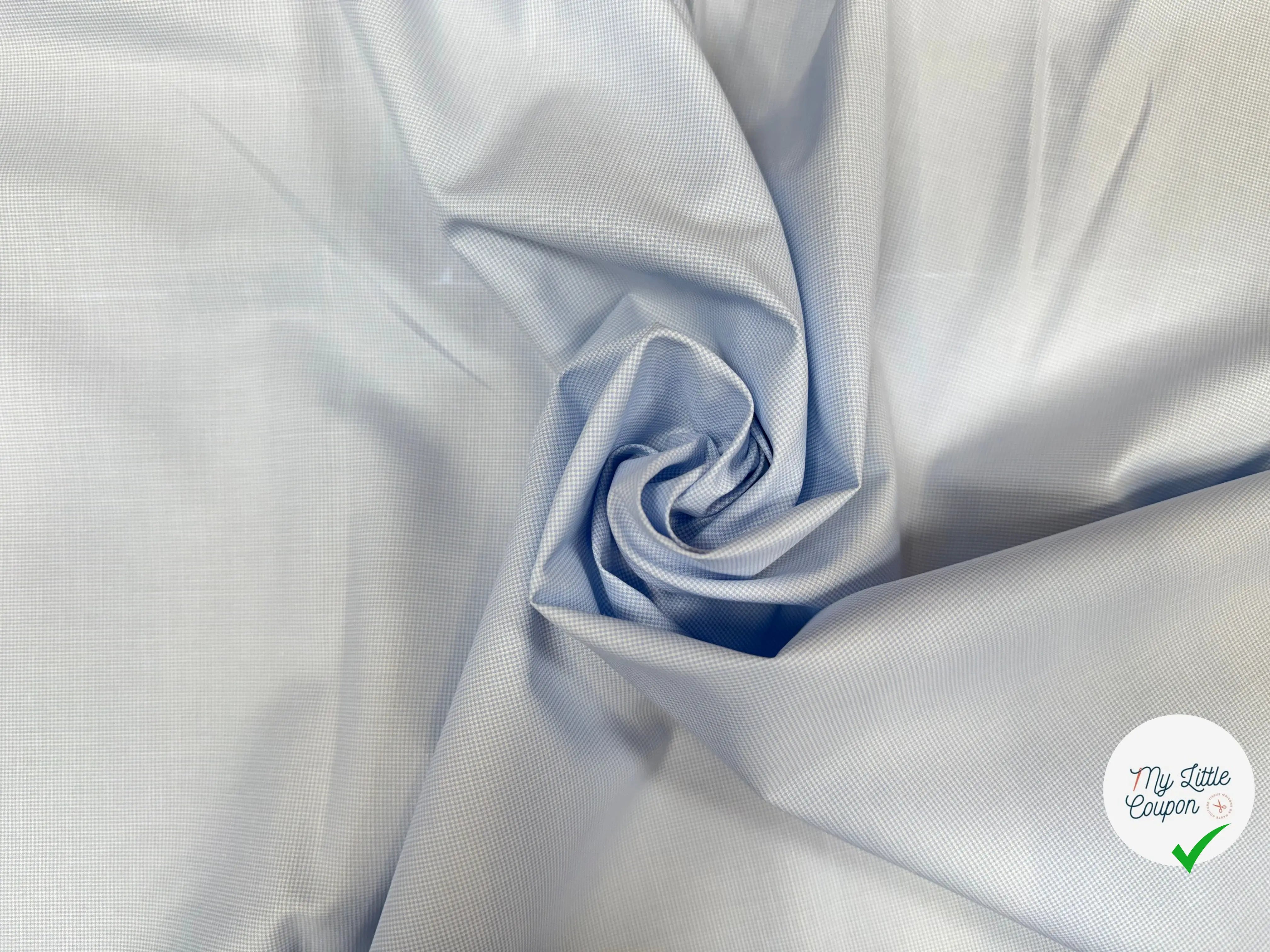 TISSU BLEU POPELINE - TOILE FAUX-UNI BLEU CLAIR - My Little Coupon