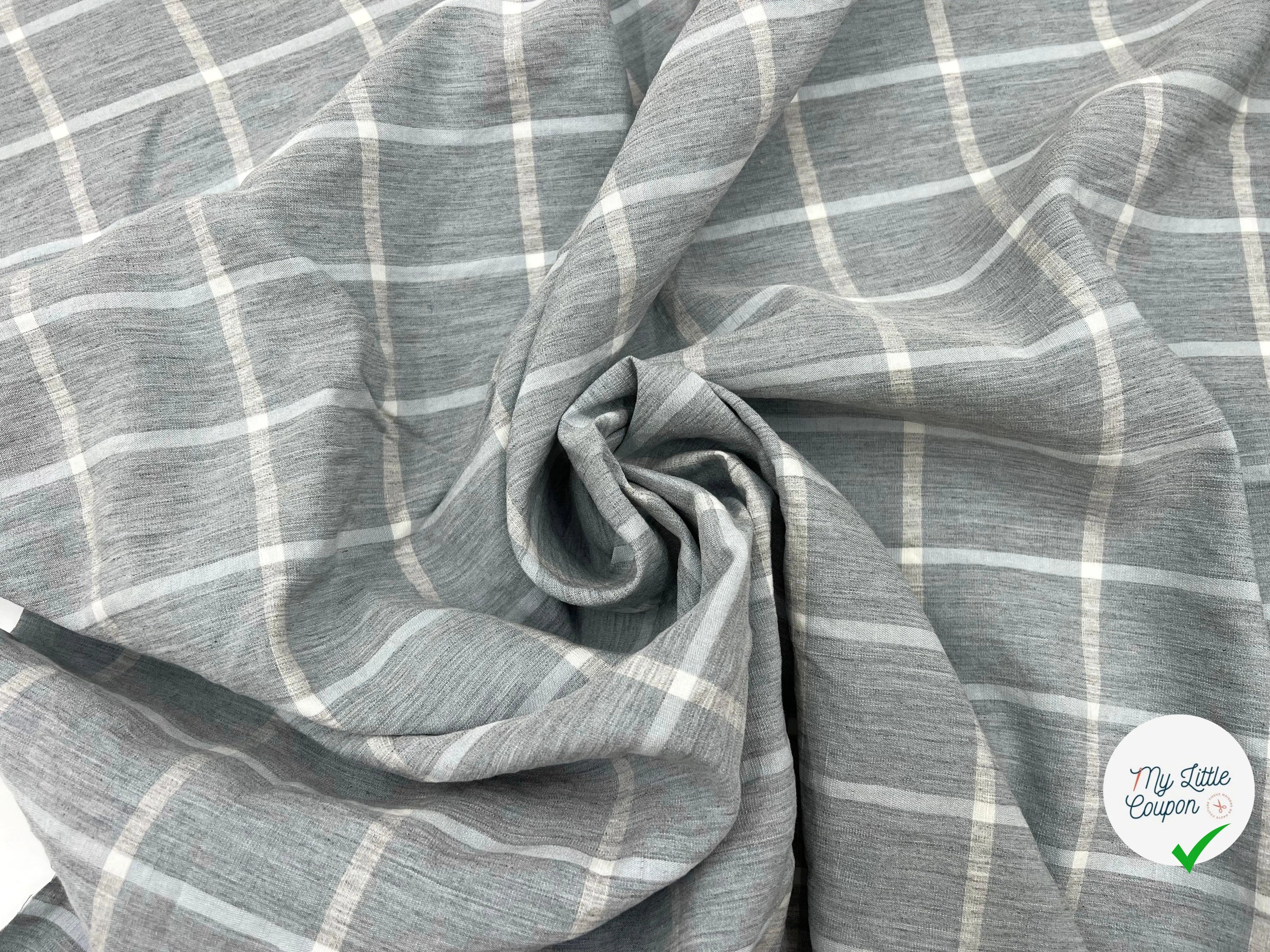 TISSU CARREAUX LIN VISCOSE - My Little Coupon - tissu - coudre