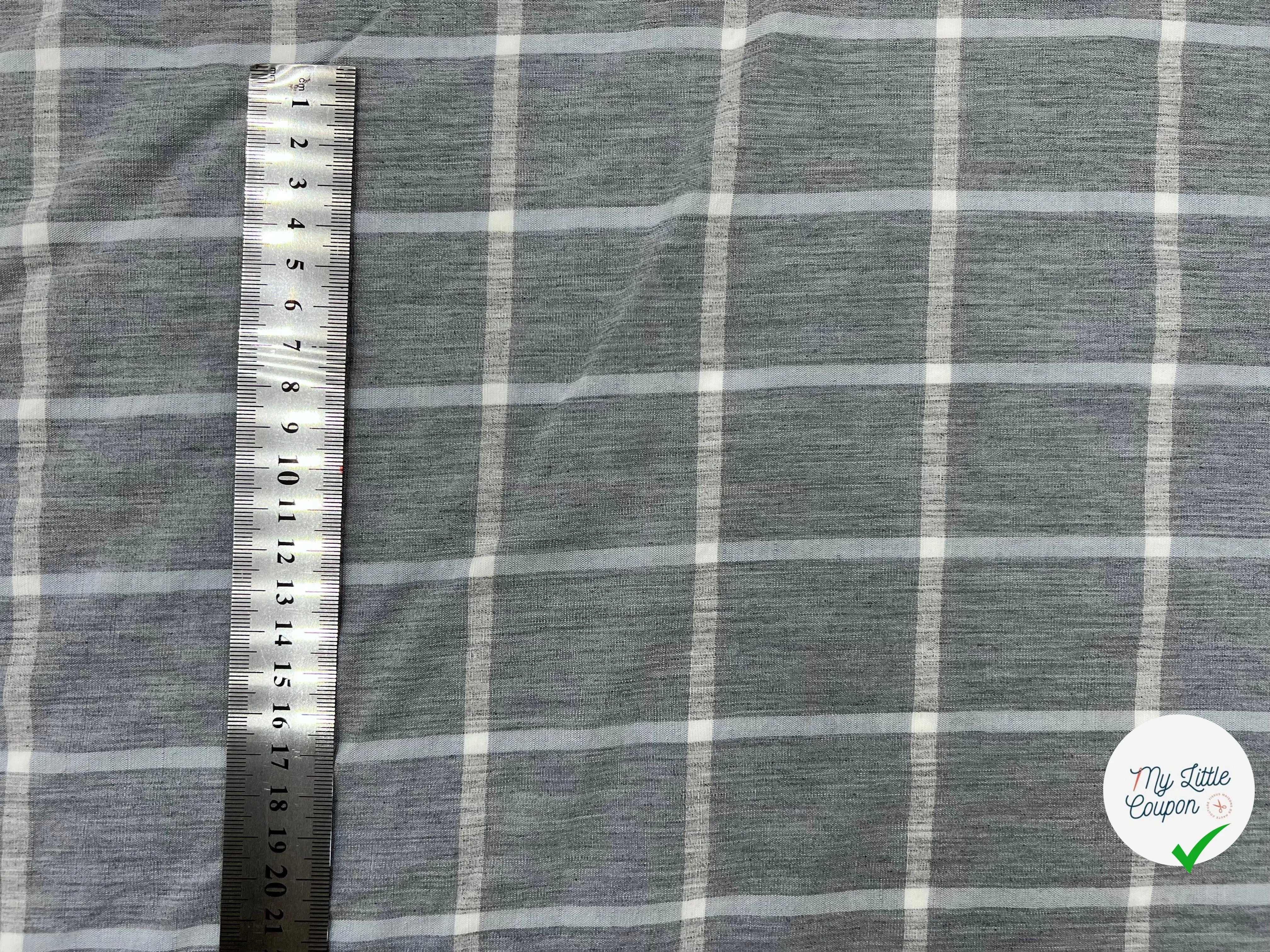 TISSU CARREAUX LIN VISCOSE - My Little Coupon - tissu - coudre