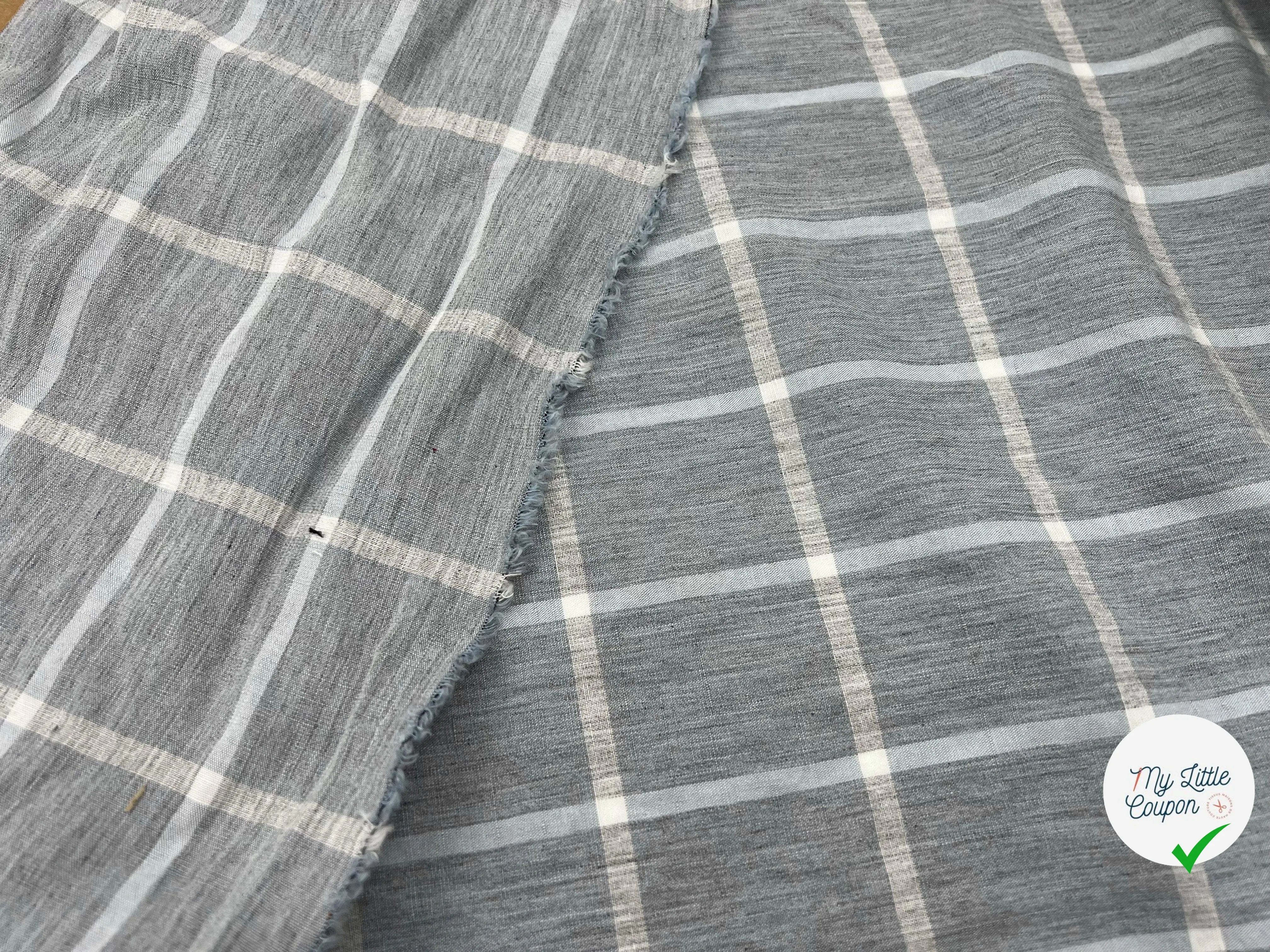 TISSU CARREAUX LIN VISCOSE - My Little Coupon - tissu - coudre
