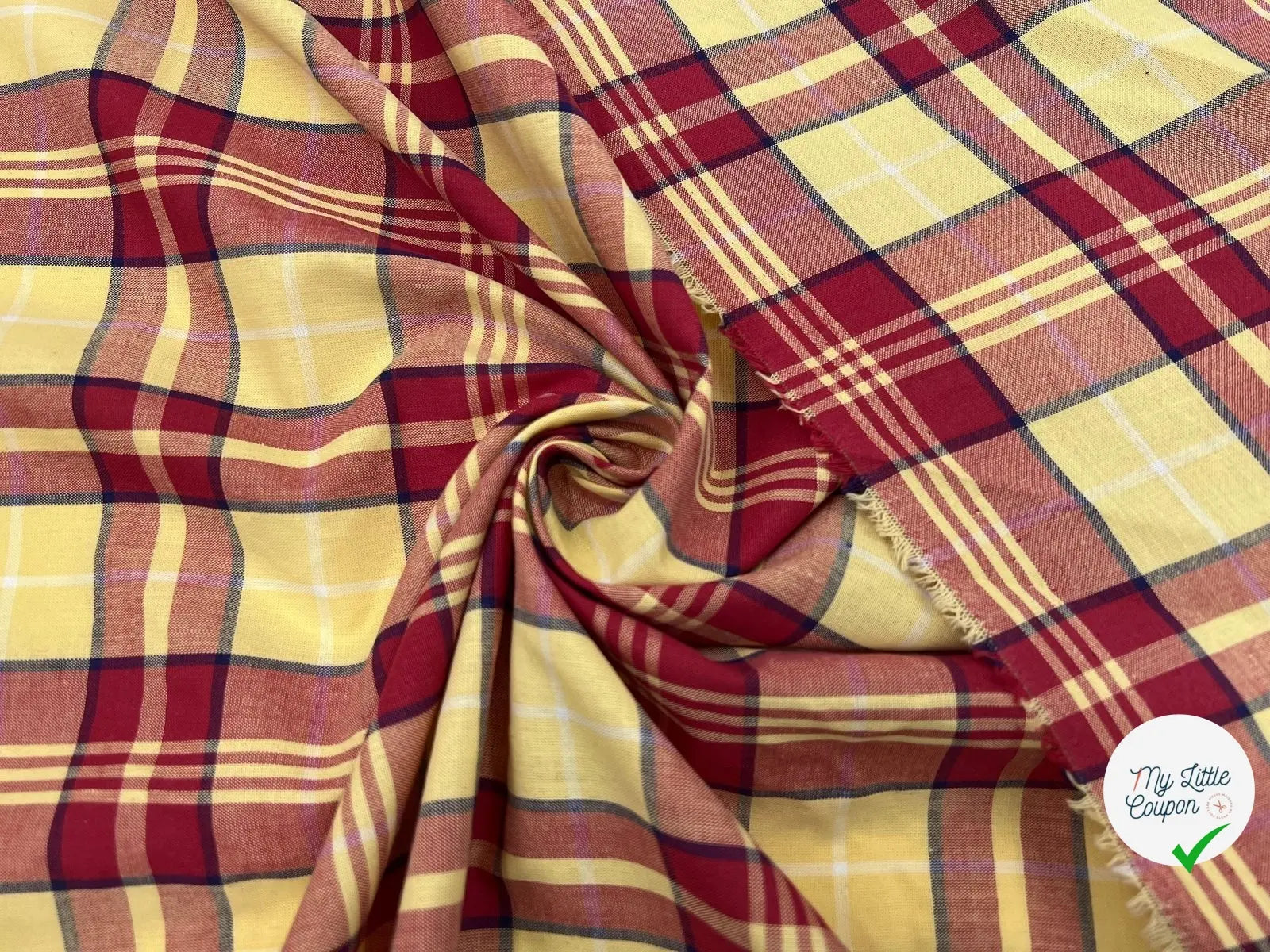 TISSU CHEMISE CARREAUX ESPRIT MADRAS - My Little Coupon - tissu - coudre