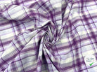 TISSU CHEMISE COTON CARREAUX MAUVES - My Little Coupon - tissu - coudre